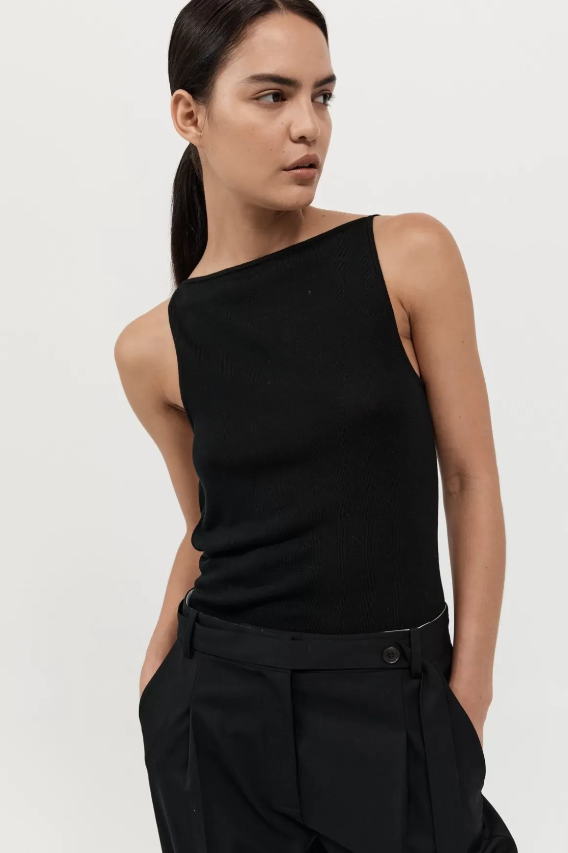 St. Agni Ava Knit Top - Jet Black