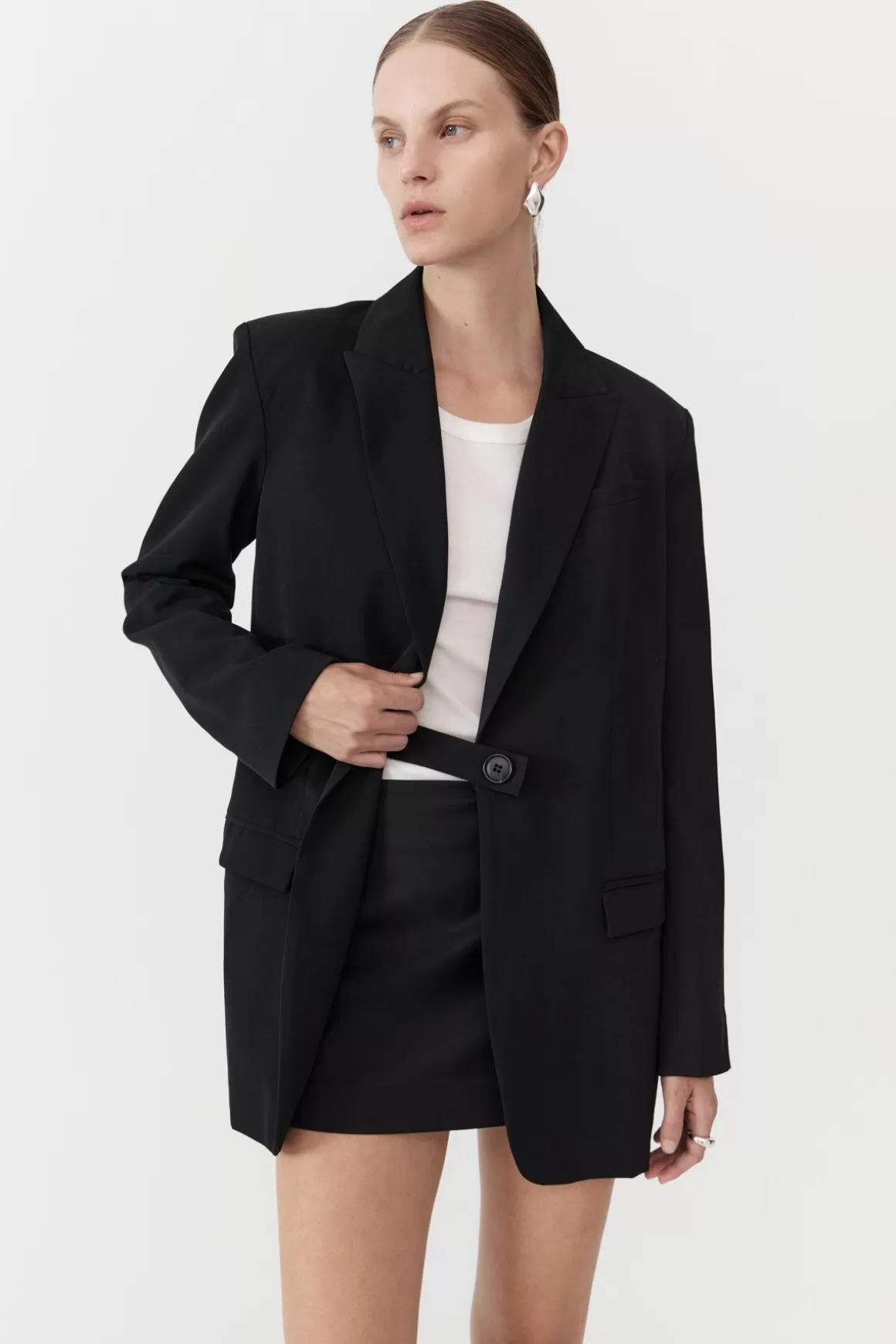 St. Agni Belt Detail Blazer - Black