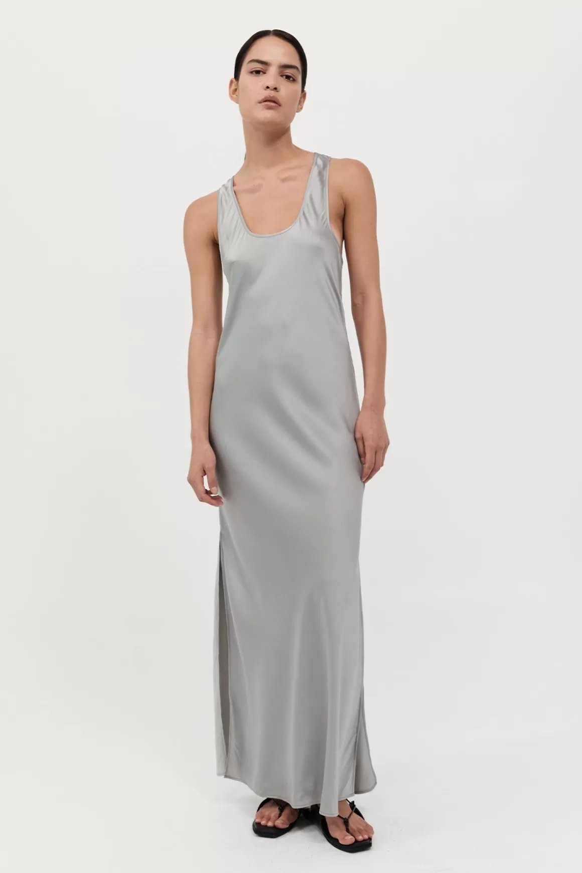 St. Agni Bias Tank Dress - Silver