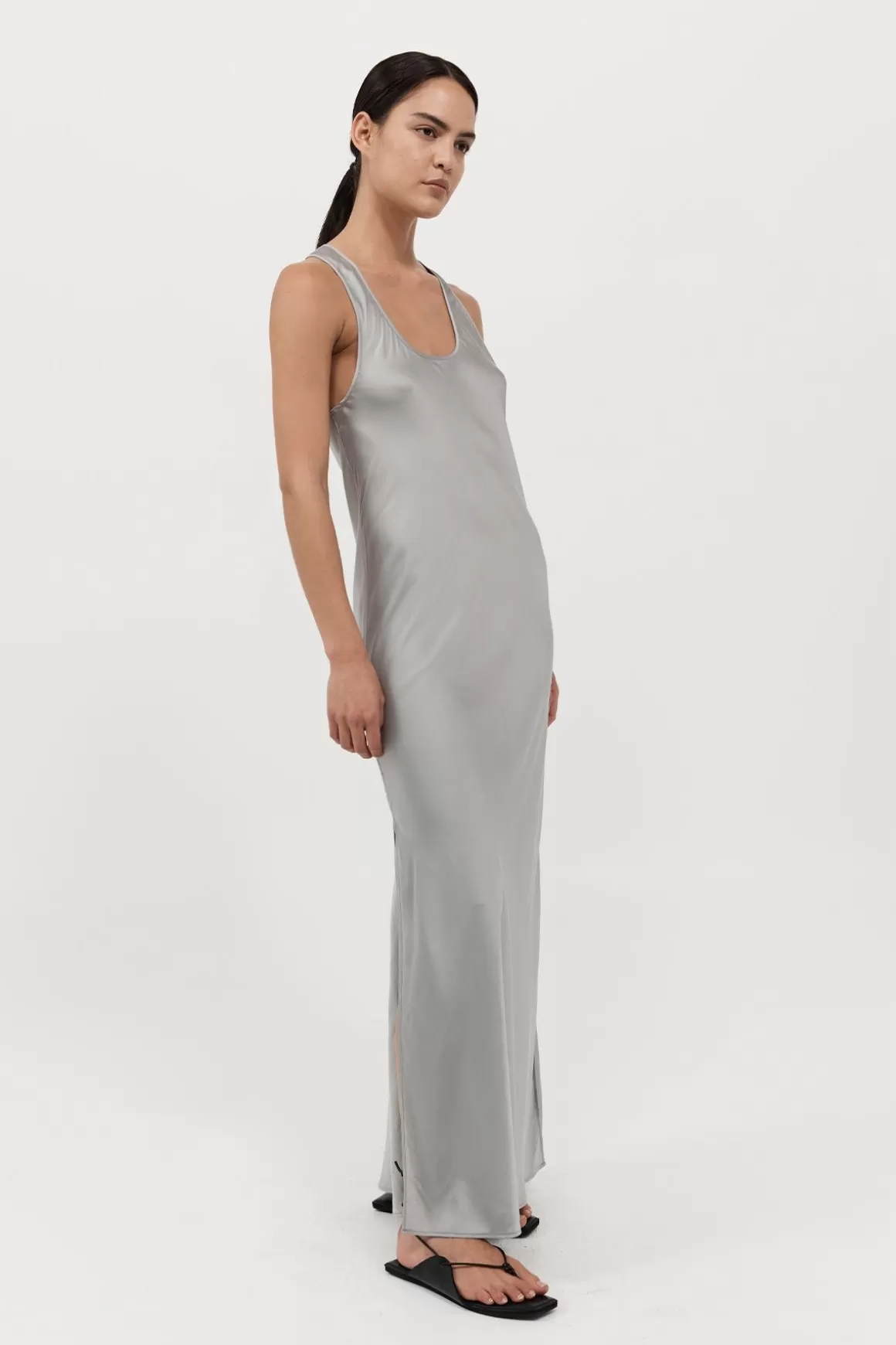 St. Agni Bias Tank Dress - Silver