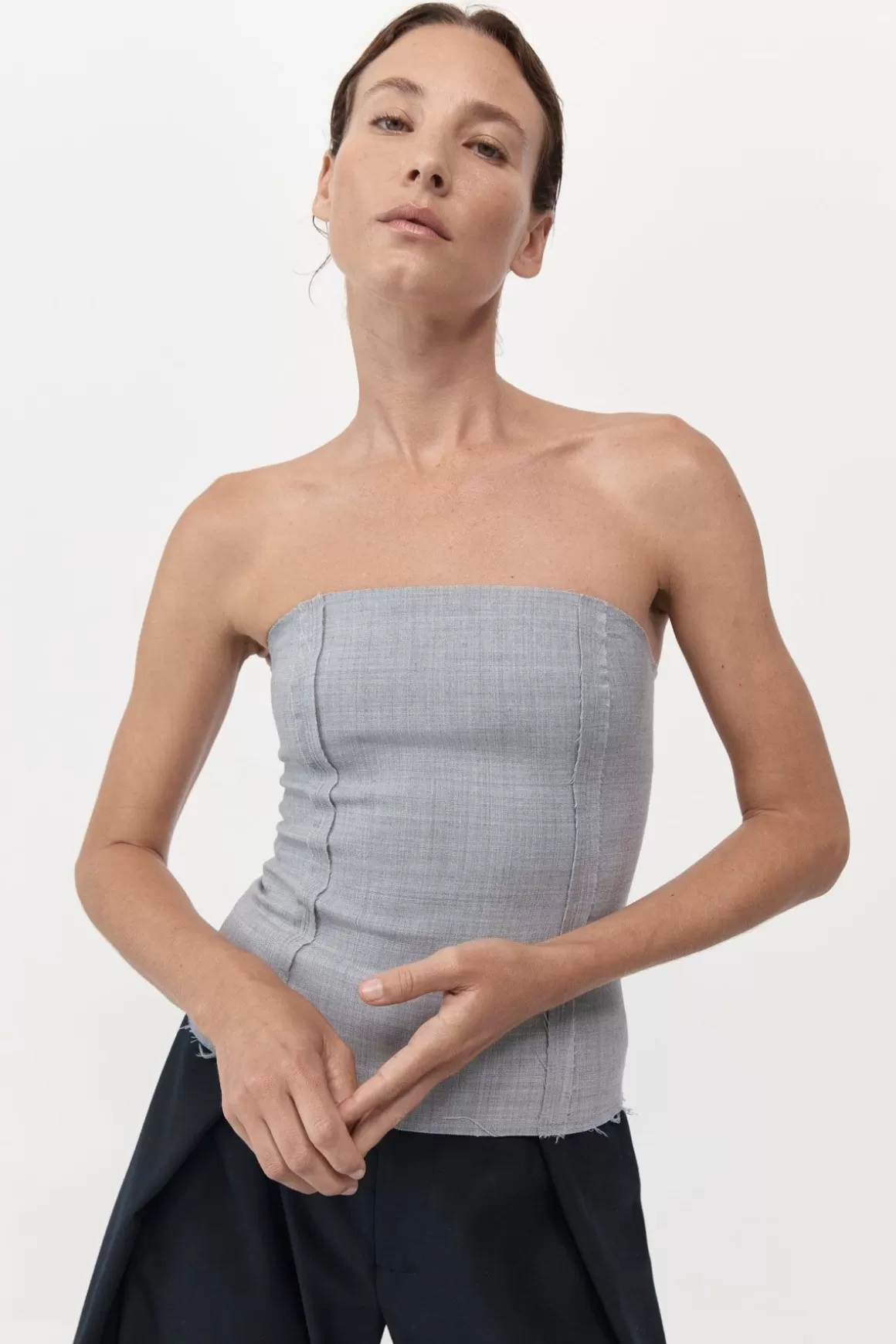 St. Agni Bustier Top - Grey Heather