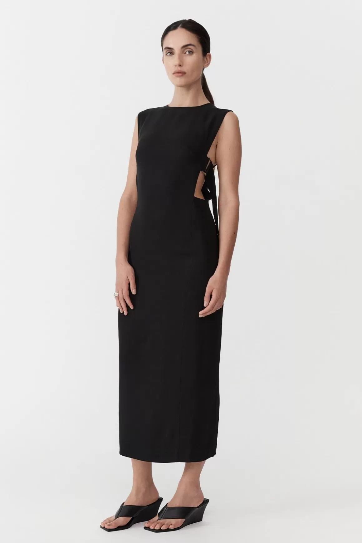 St. Agni Classic Side Detail Dress - Black