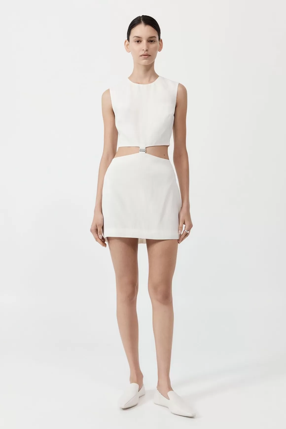 St. Agni Clip Buckle Mini Dress - Off White