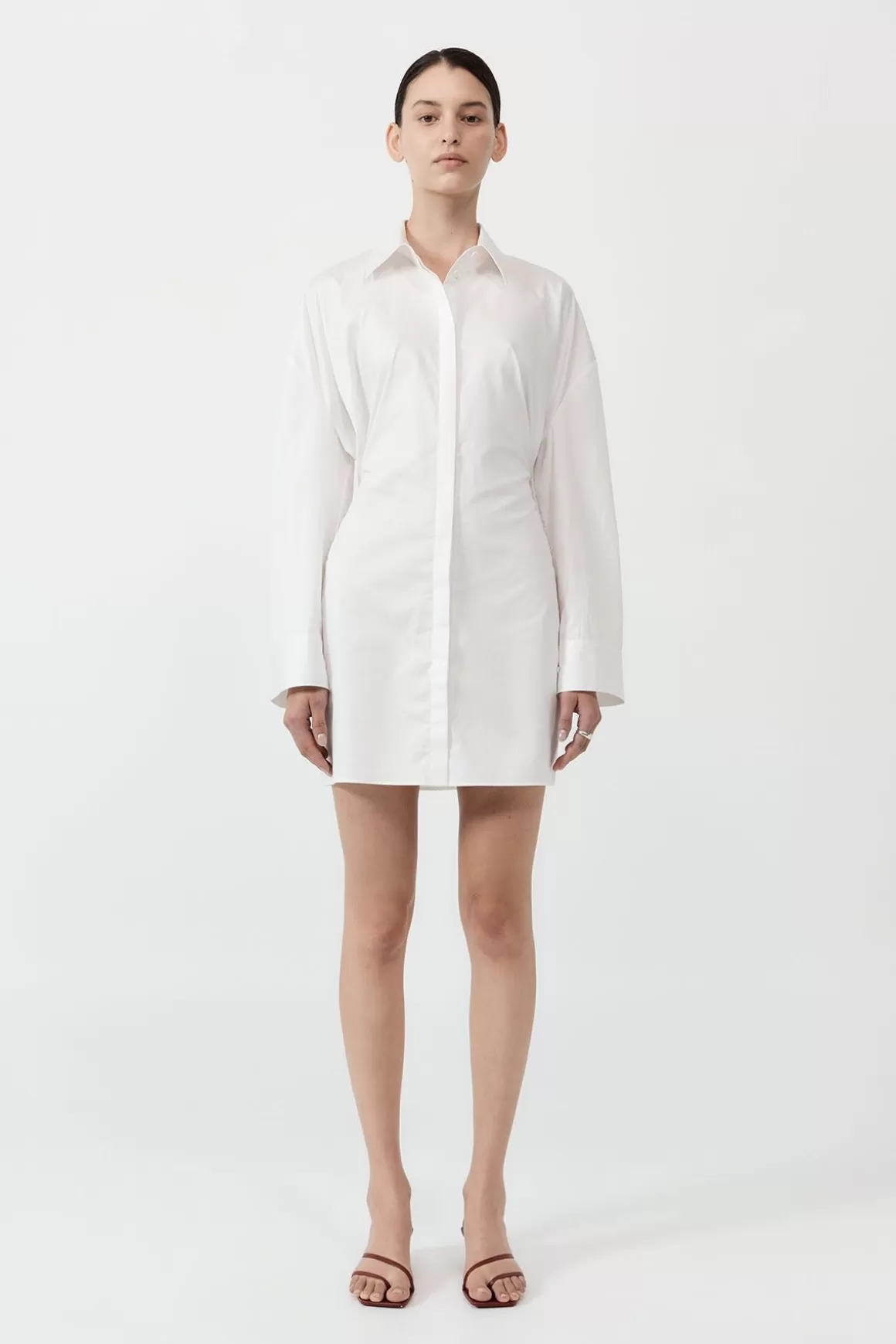 St. Agni Cotton Oversized Shirt Dress - White