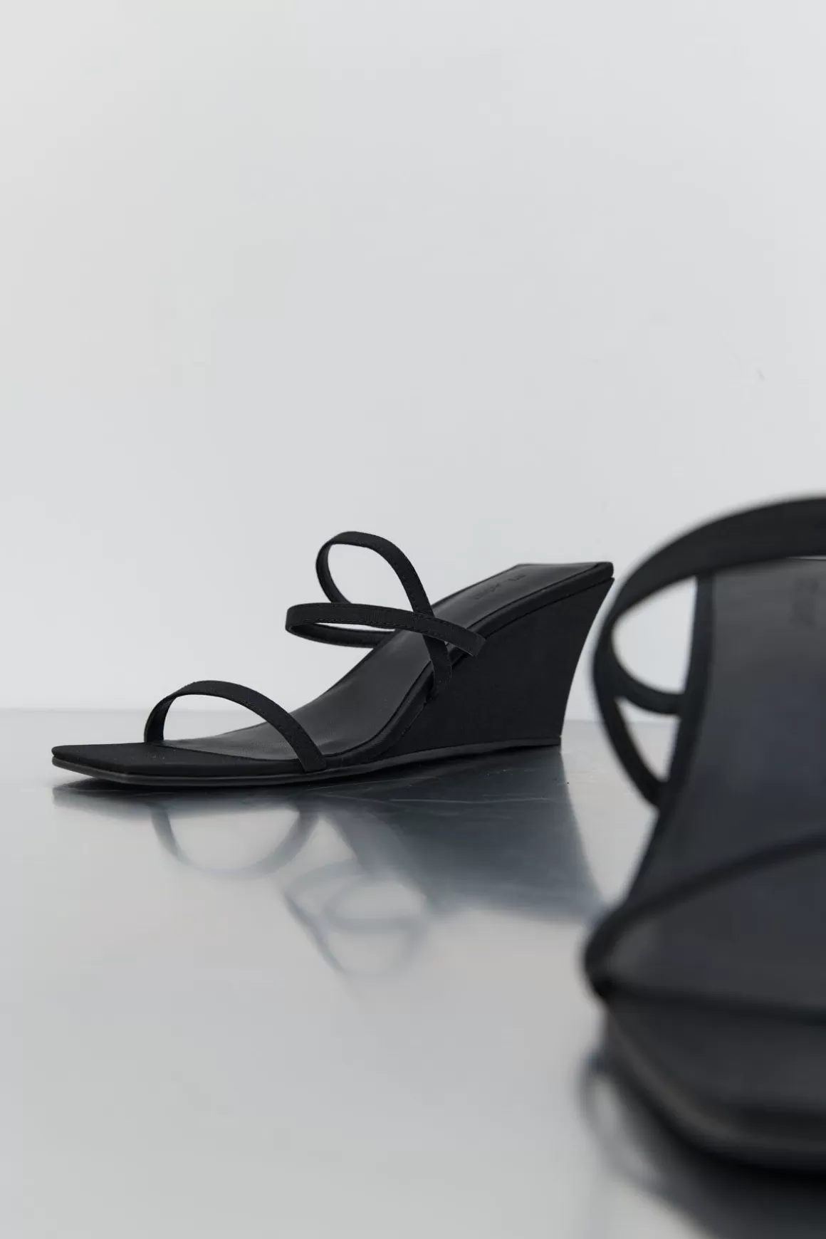 St. Agni Cross Strap Wedge - Black