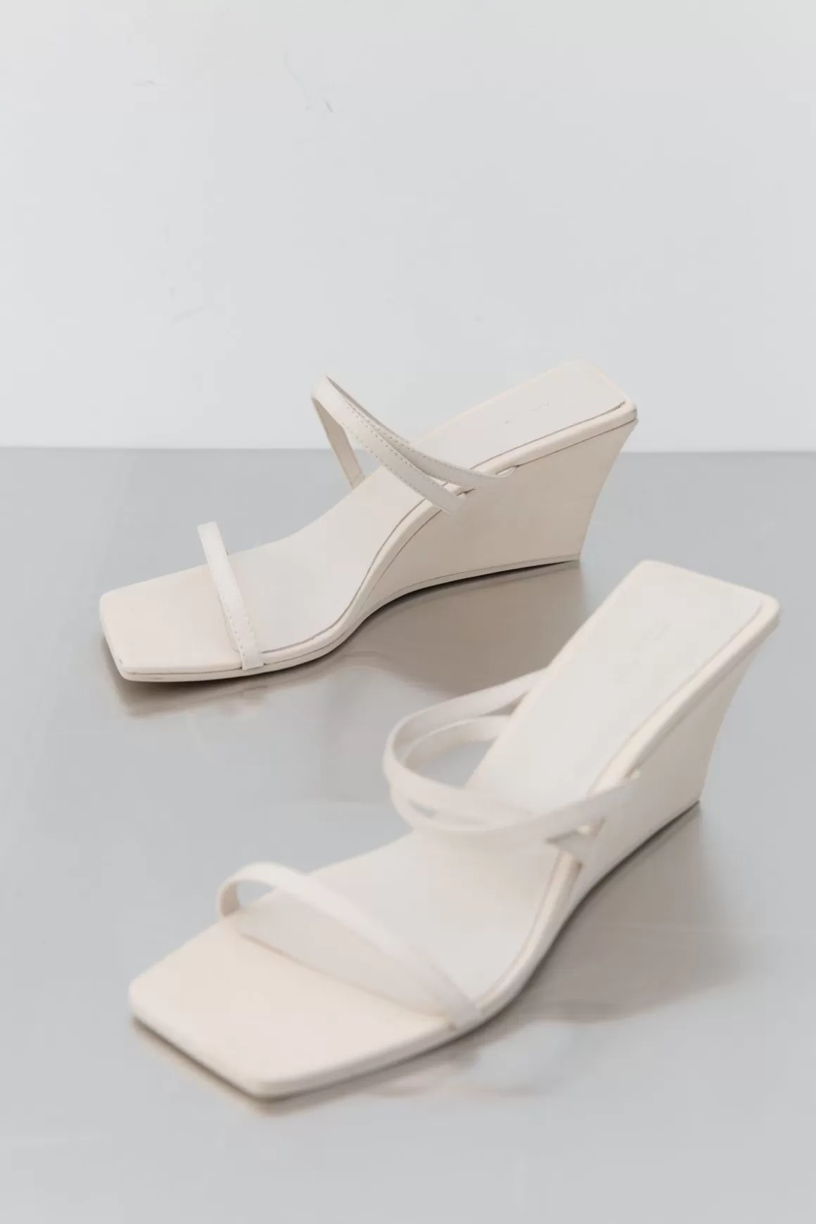 St. Agni Cross Strap Wedge - Ivory