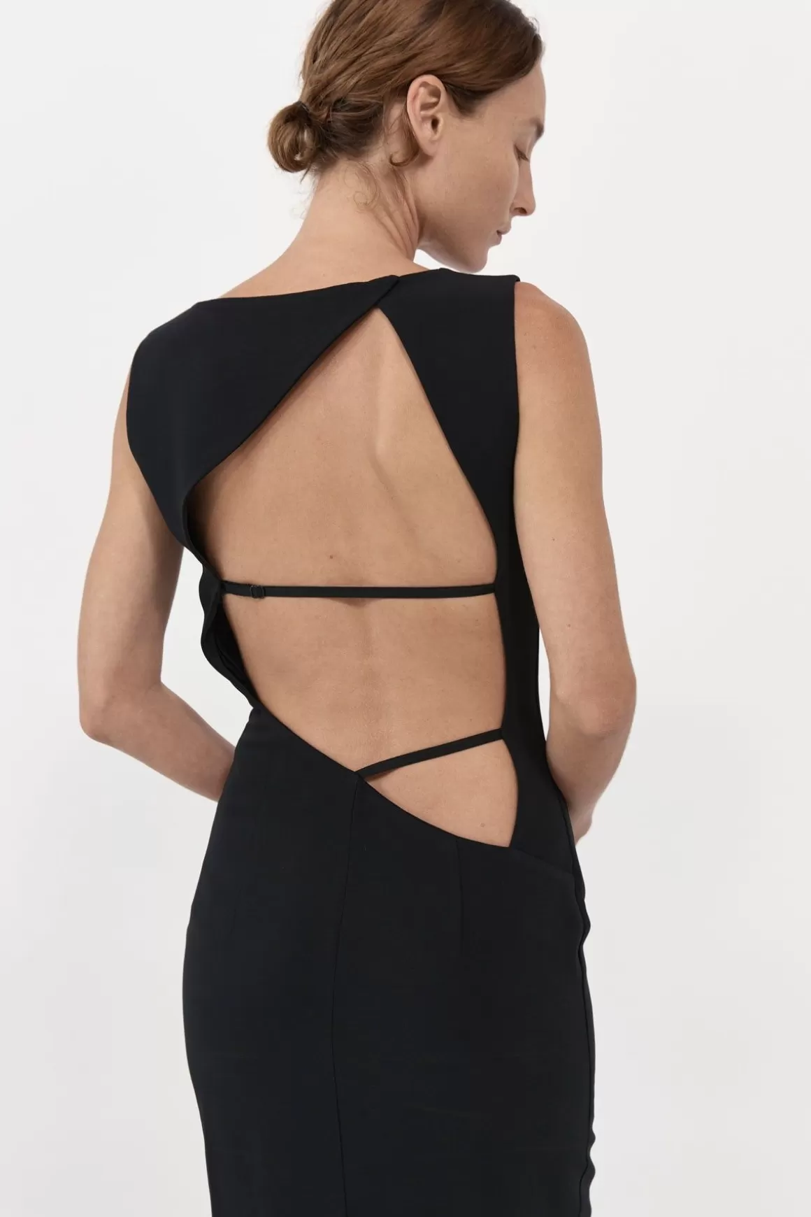 St. Agni Cut Out Midi Dress - Black