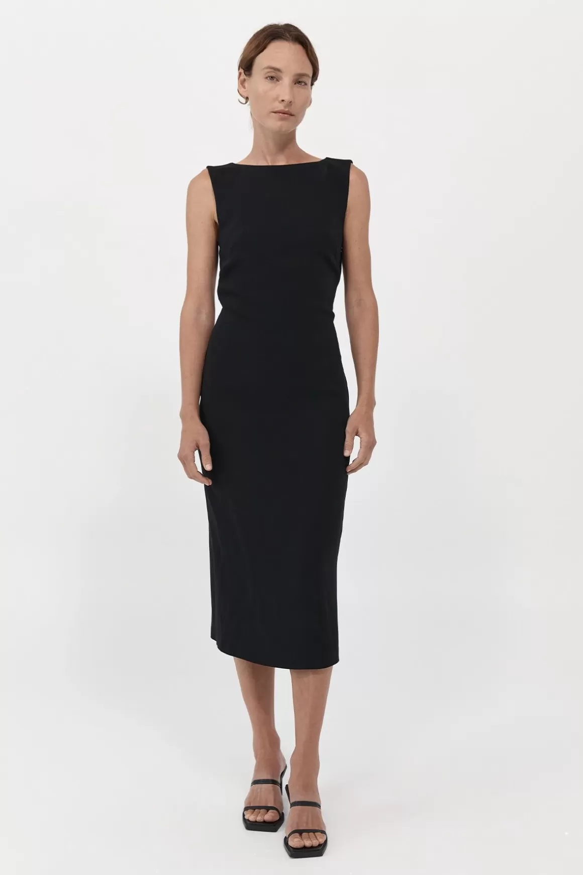 St. Agni Cut Out Midi Dress - Black