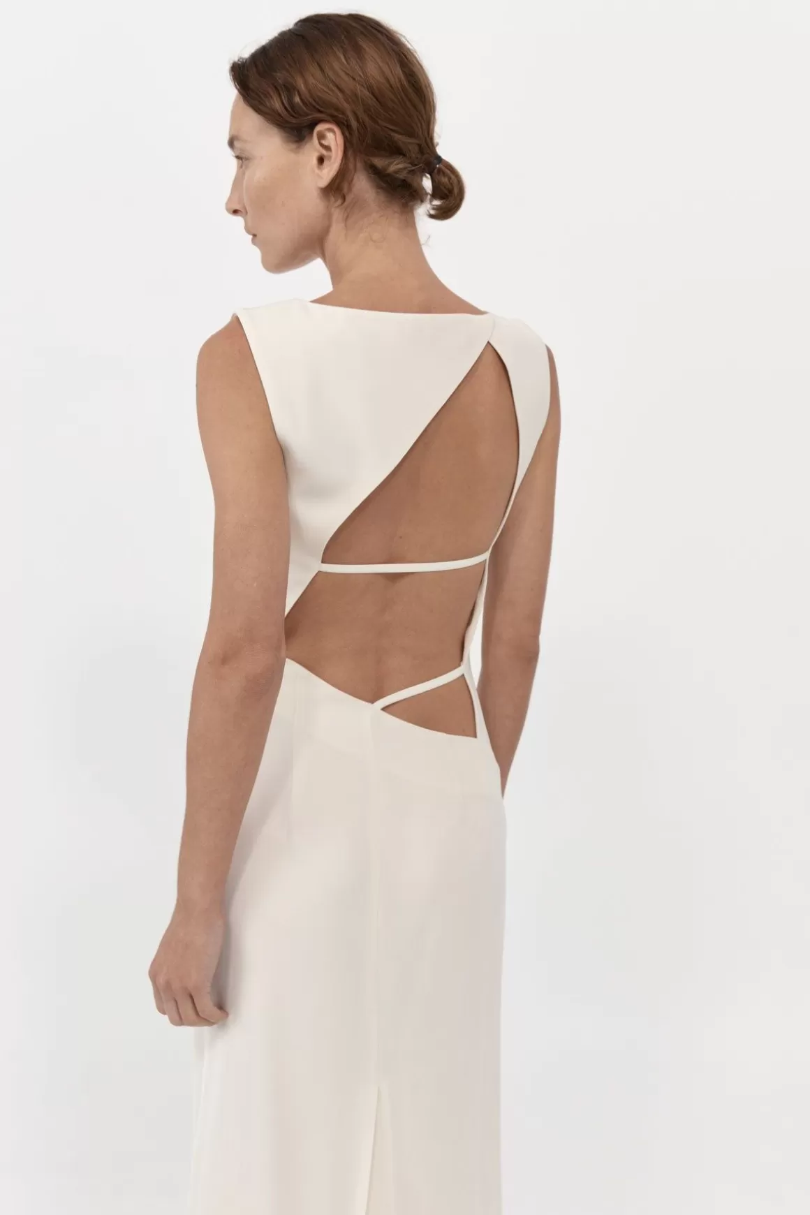 St. Agni Cut Out Midi Dress - Cool White