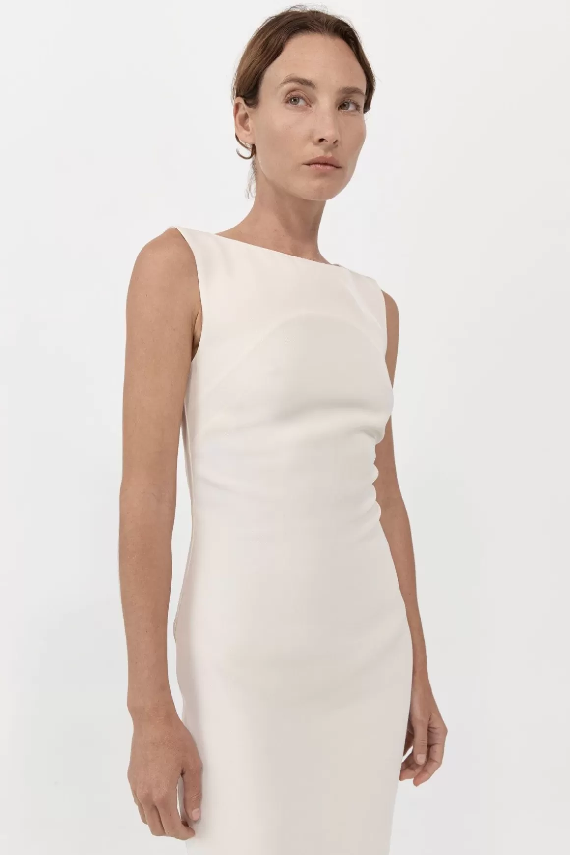 St. Agni Cut Out Midi Dress - Cool White