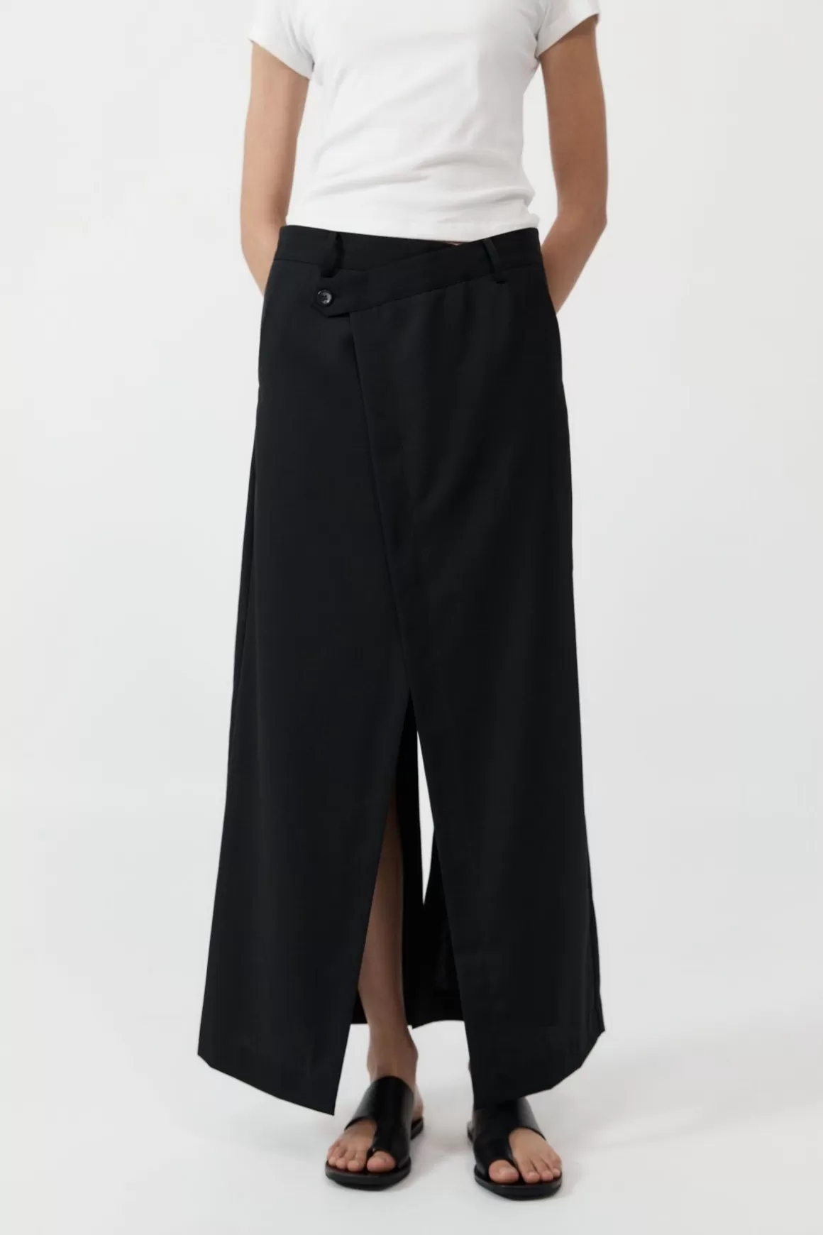 St. Agni Deconstructed Waist Maxi Skirt - Black