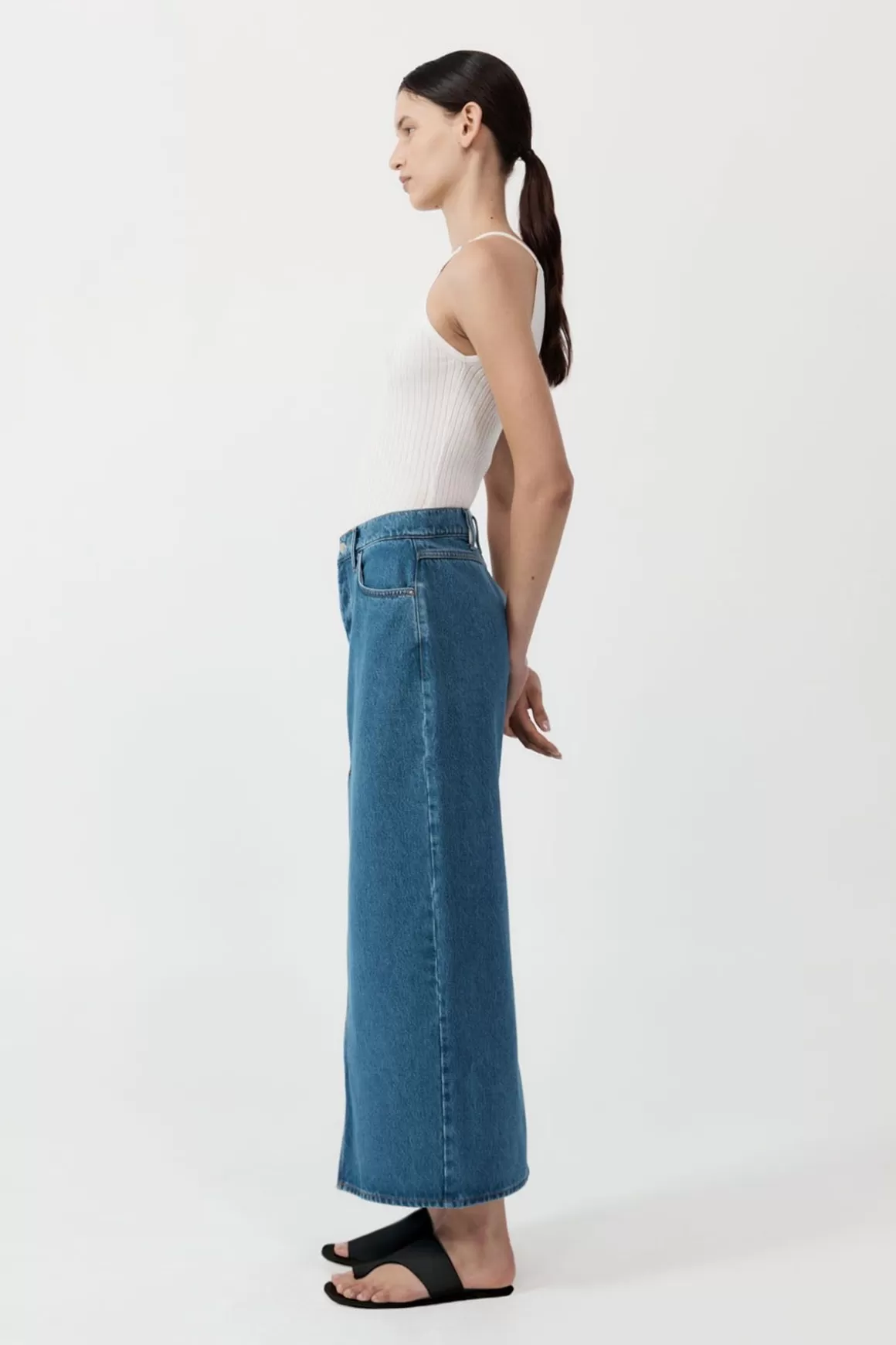 St. Agni Denim Maxi Skirt - Denim Blue