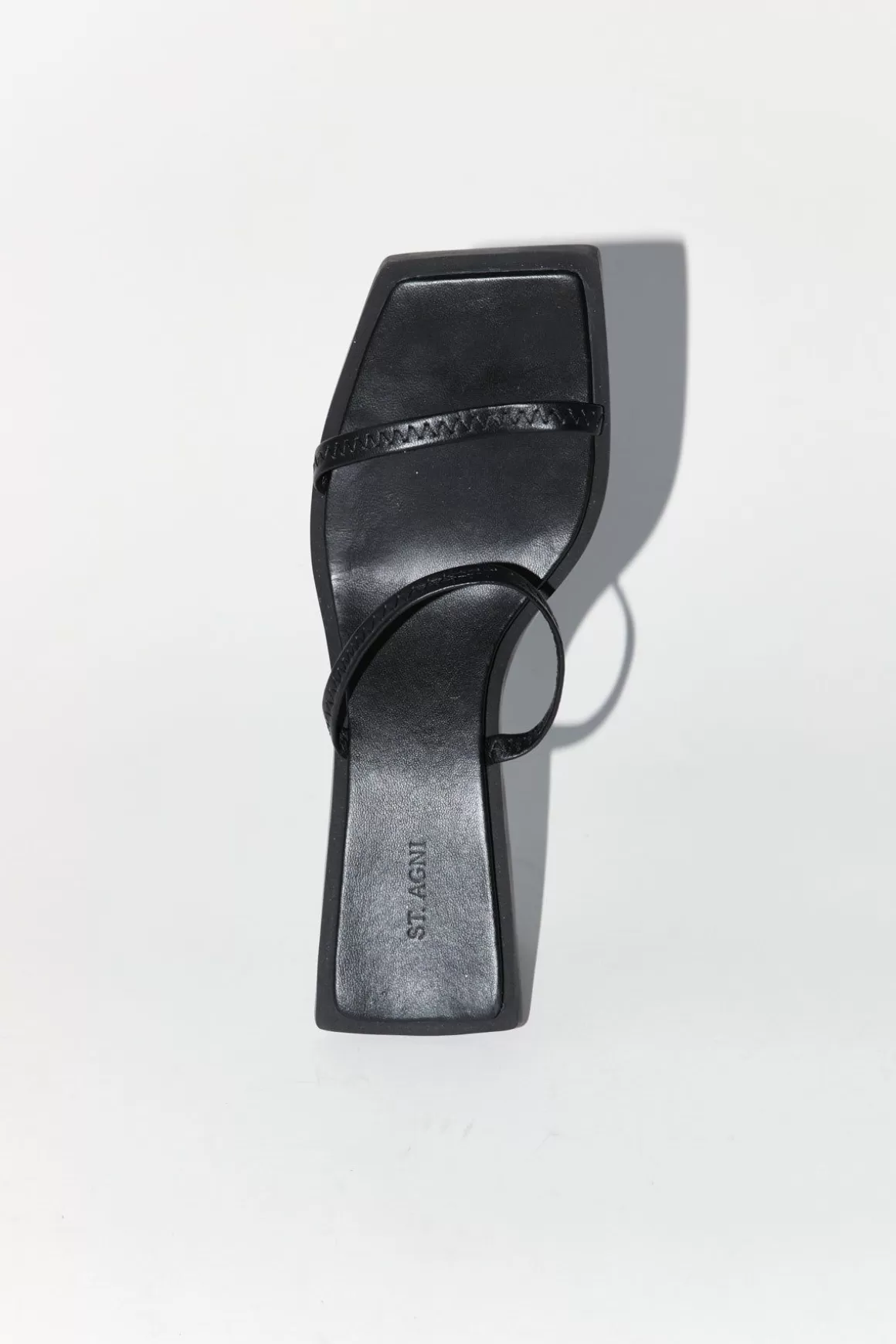 St. Agni Fine Strap Heel - Black