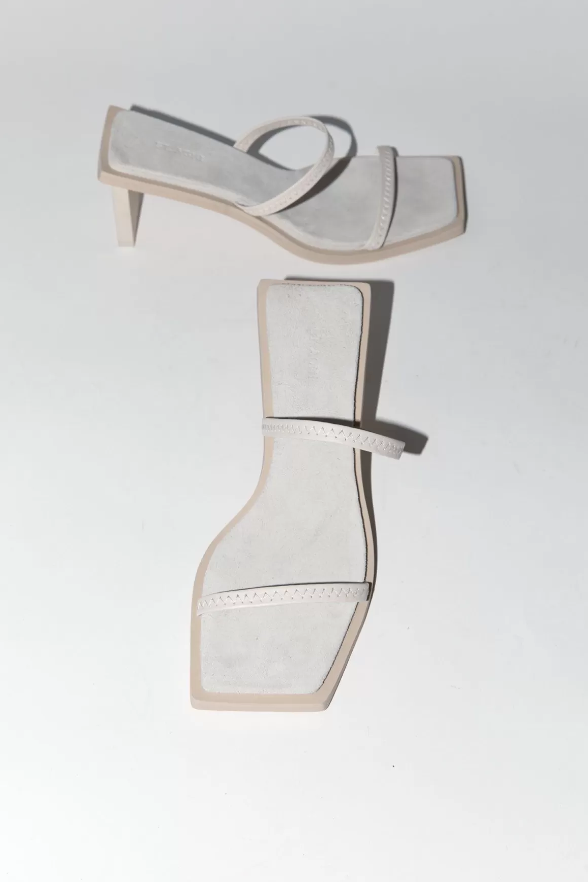 St. Agni Fine Strap Heel - Cool White