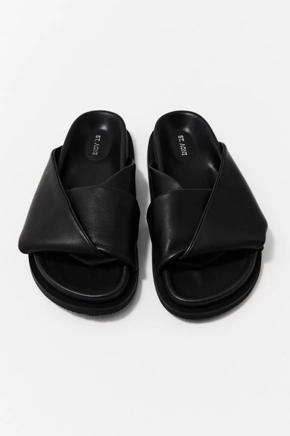 St. Agni Fold Detail Slide - Black