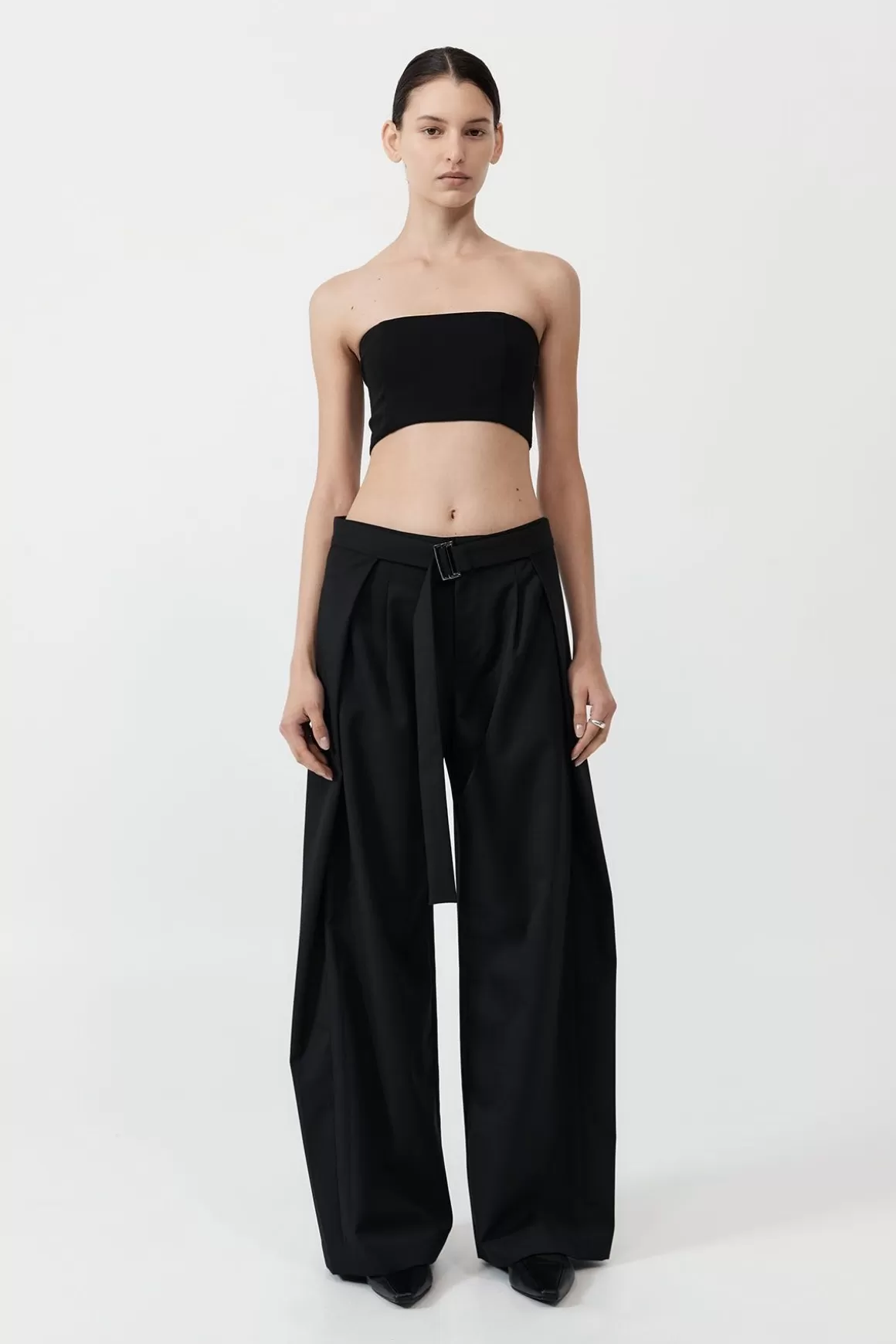 St. Agni Fold Trousers - Black