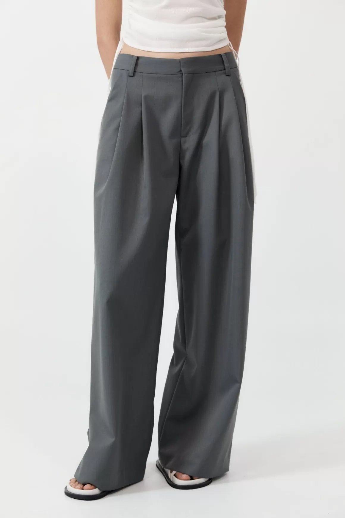 St. Agni Homme Pleat Pants - Pewter Grey