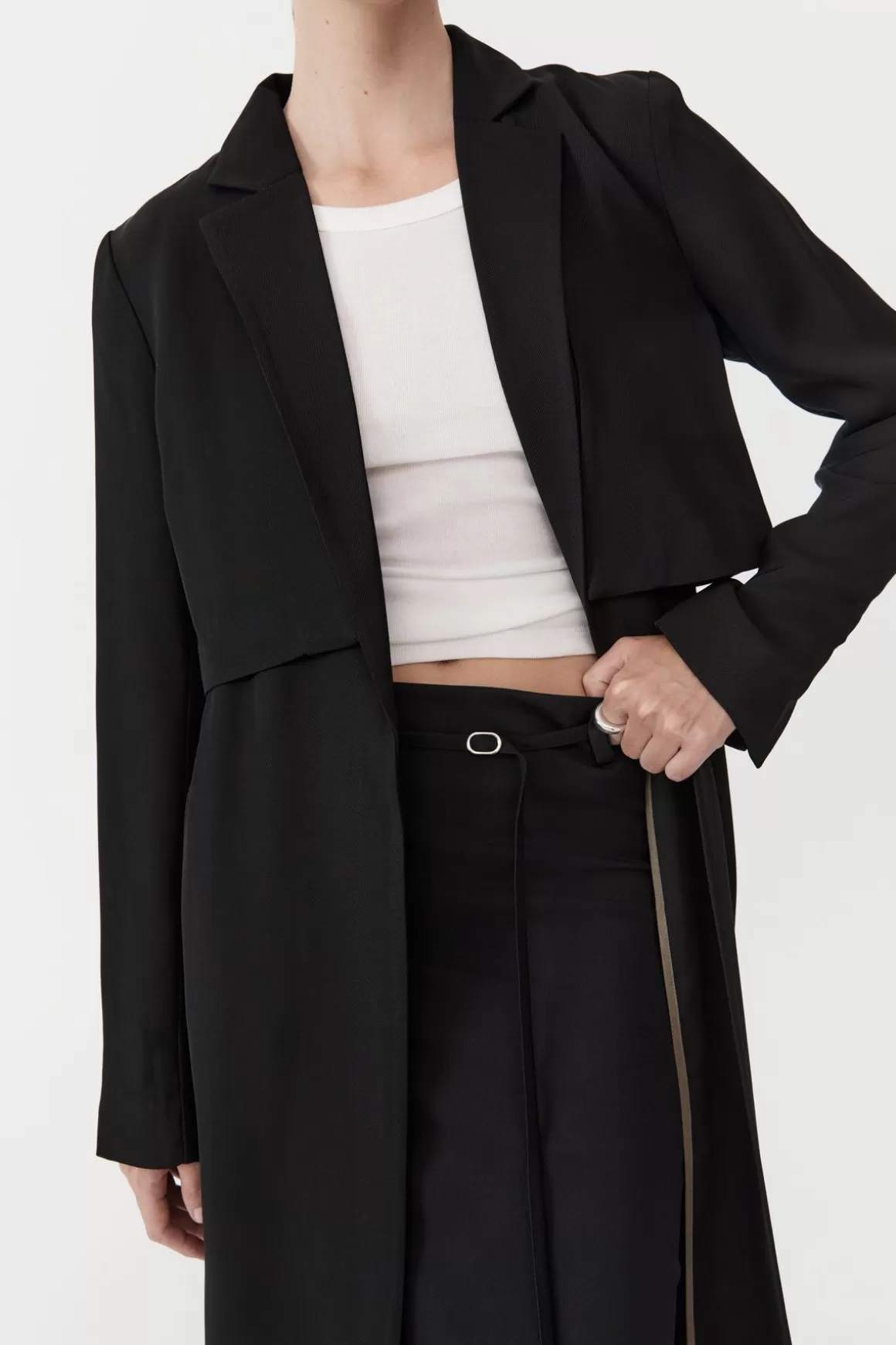 St. Agni Layered Summer Trench - Black