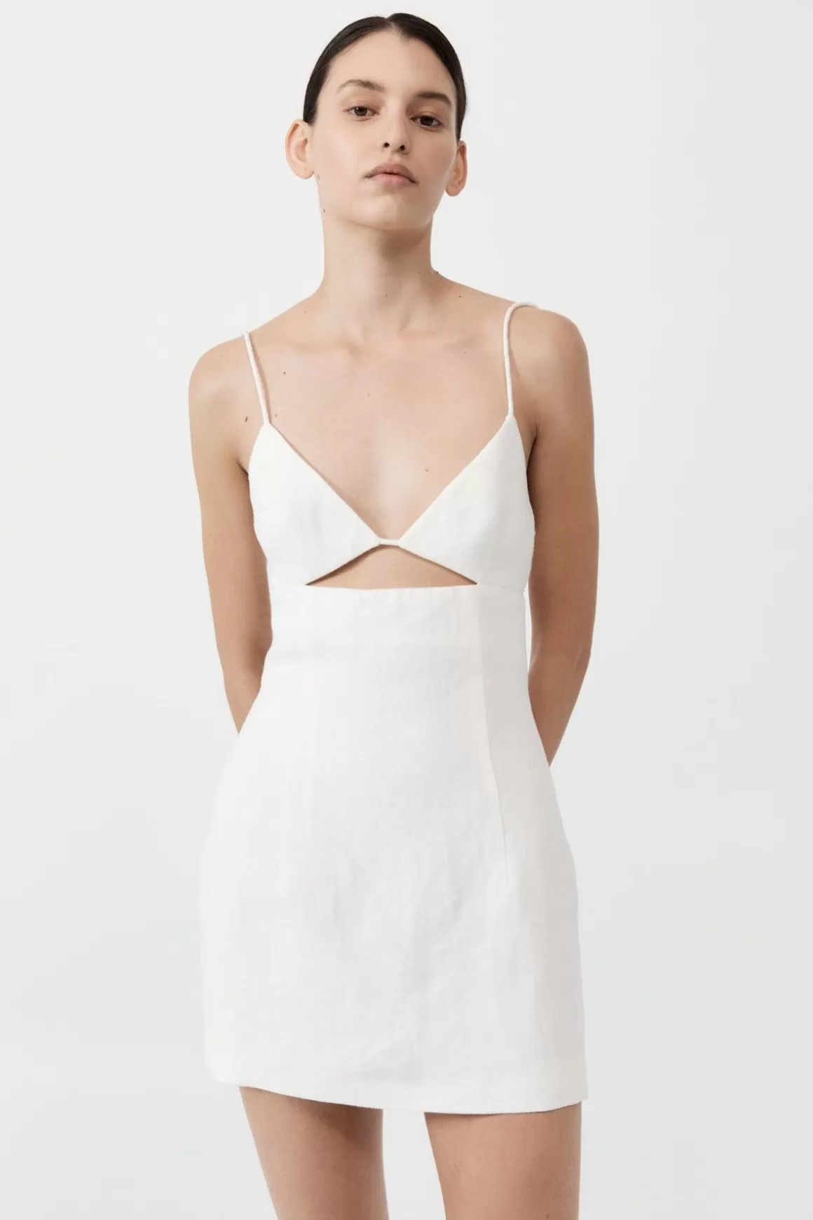 St. Agni Linen Bra Mini Dress - Ivory