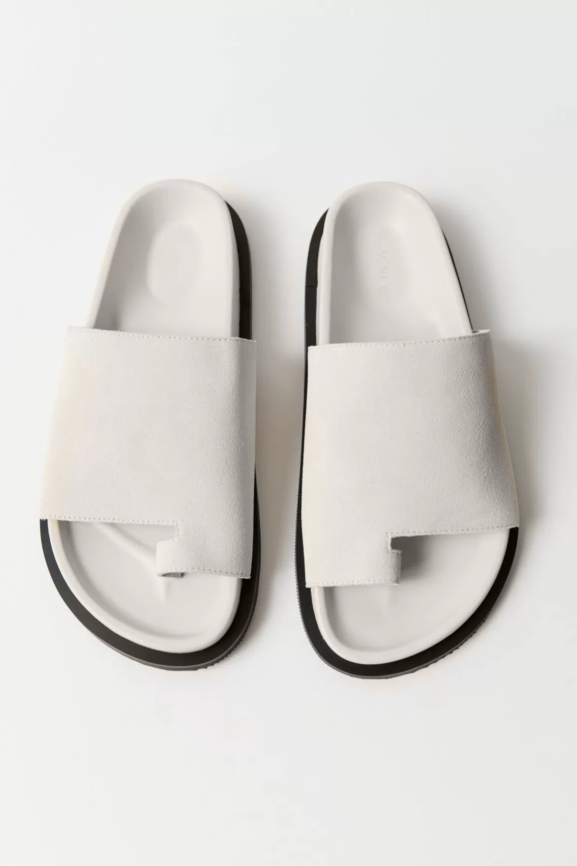 St. Agni Loe Suede Slide - Cool White