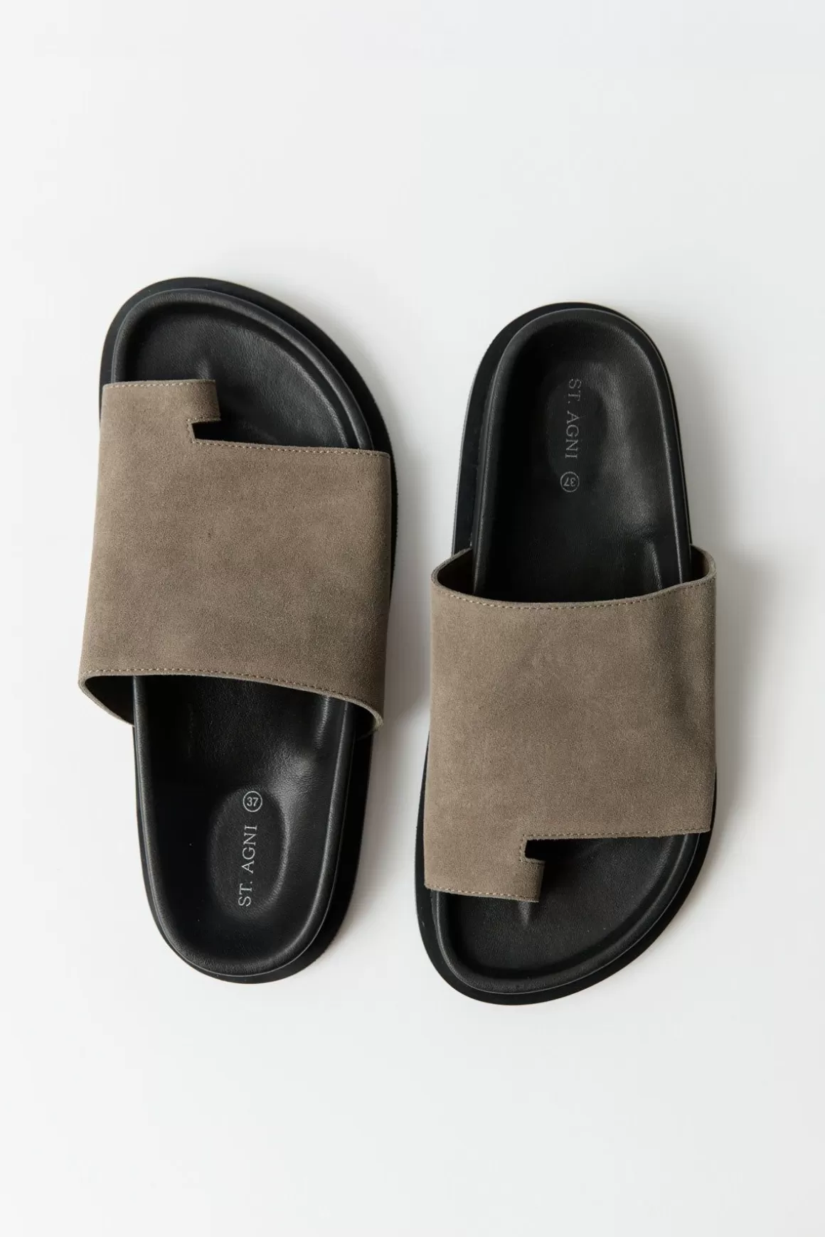 St. Agni Loe Suede Slide - Kelp