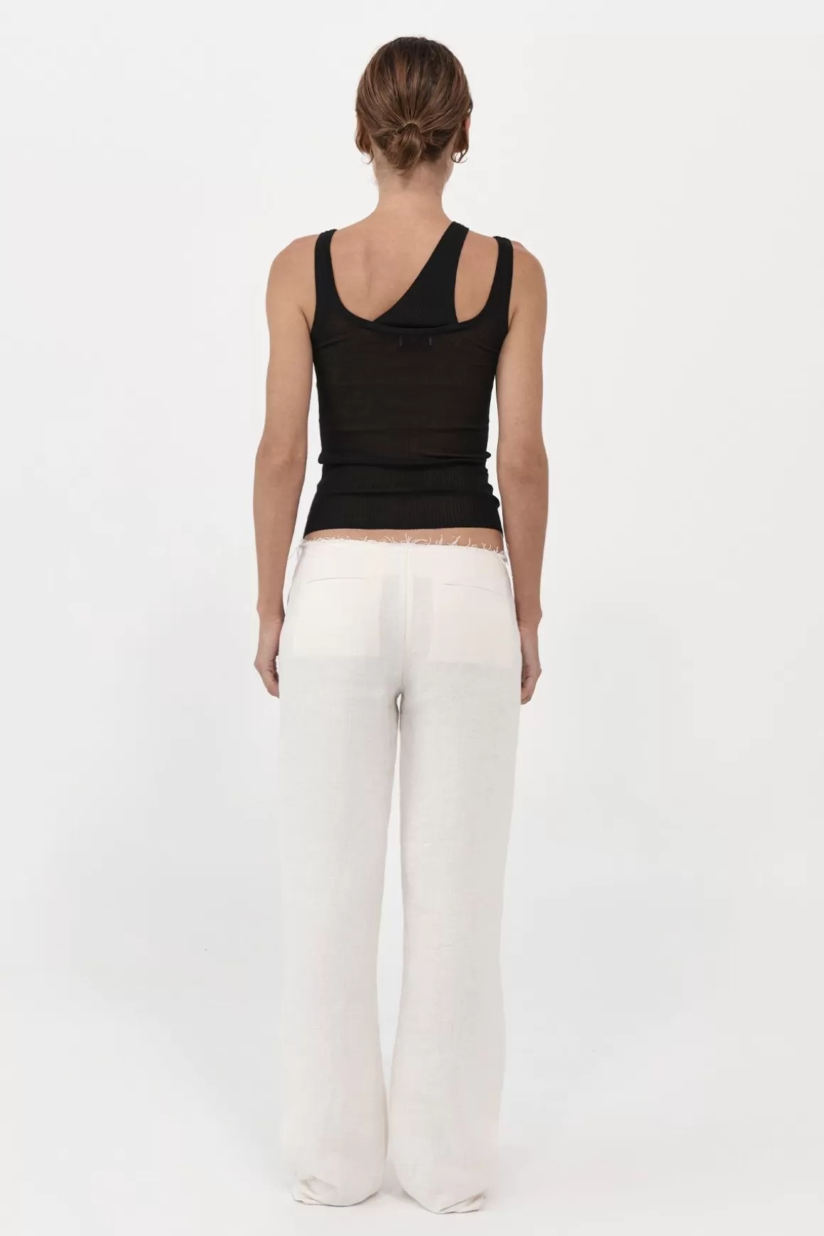 St. Agni Low Waist Raw Edge Pants - Ivory