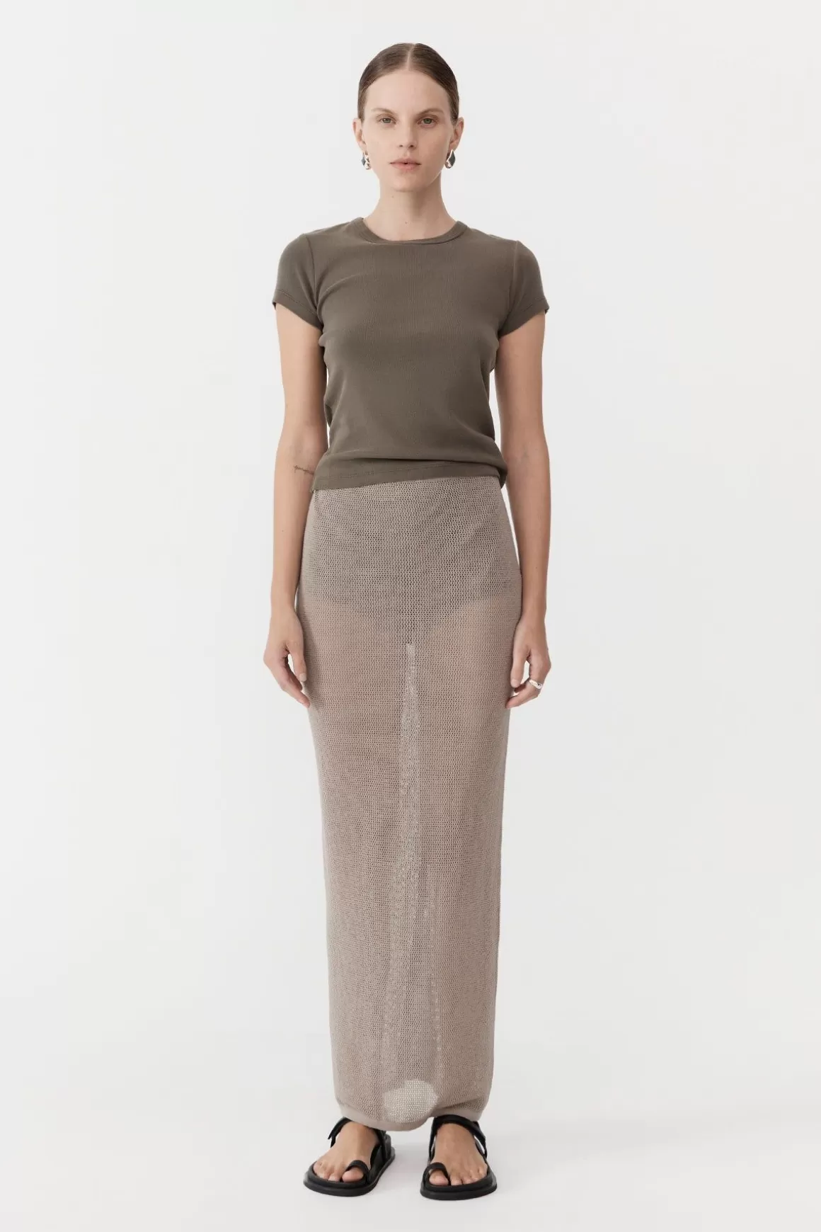 St. Agni Mesh Maxi Skirt - Fog