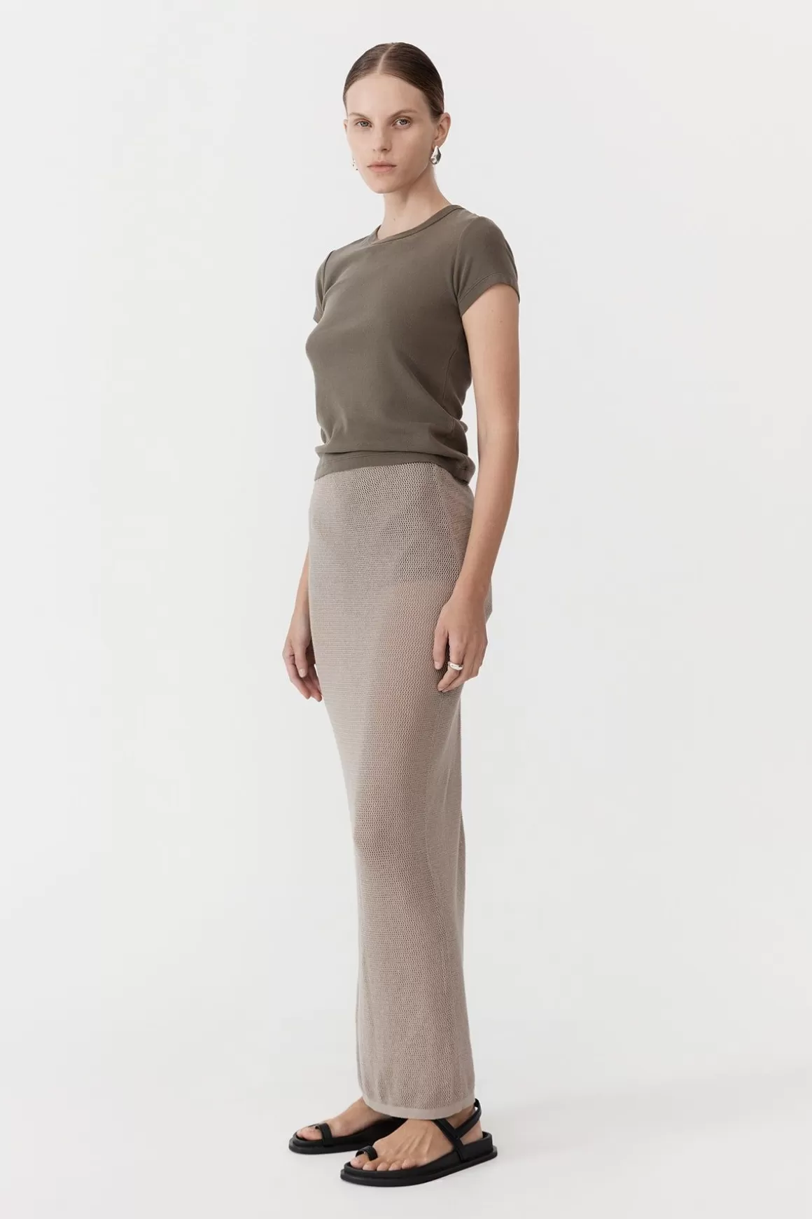 St. Agni Mesh Maxi Skirt - Fog