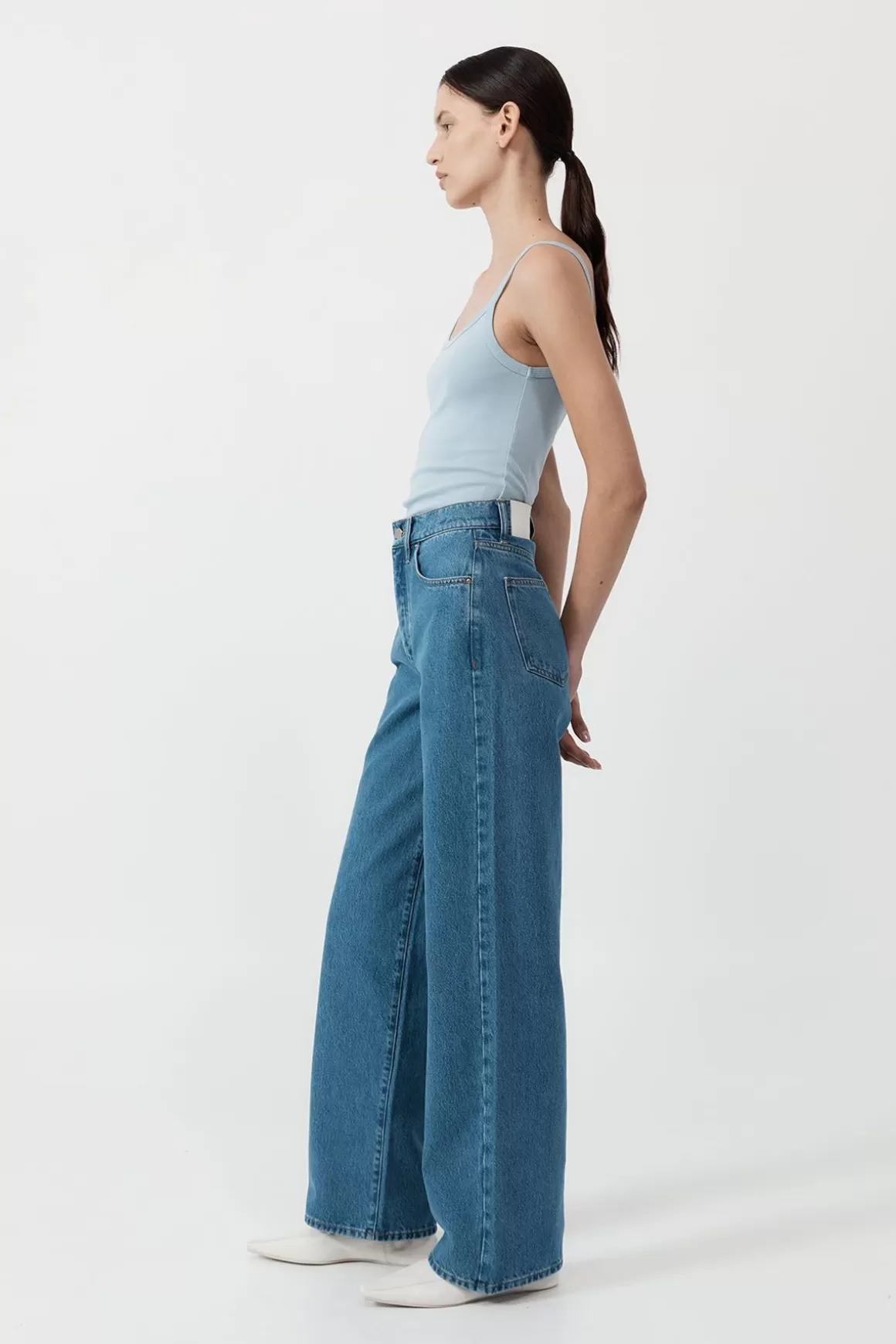 St. Agni Mid Rise Wide Leg - Denim Blue