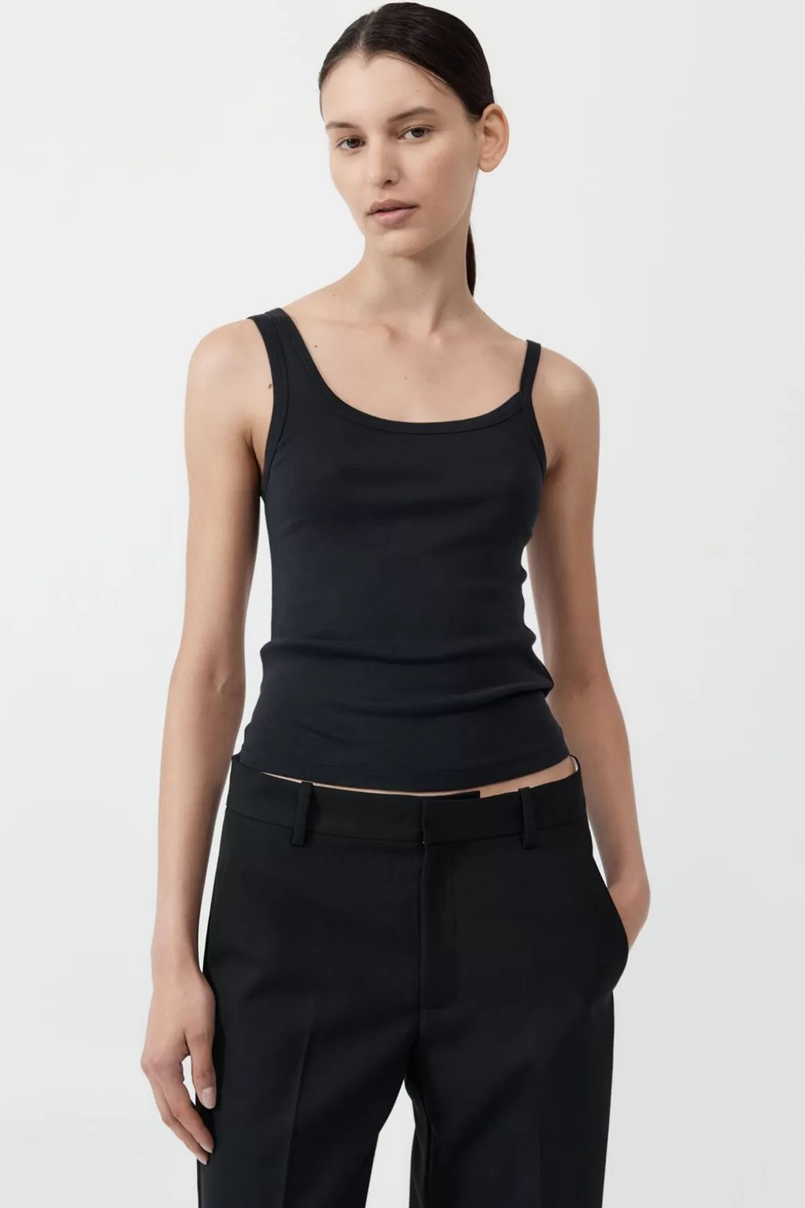 St. Agni Organic Cotton Asymm Tank - Black