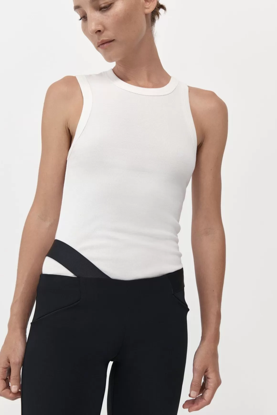 St. Agni Organic Cotton Asymmetric Tank - White