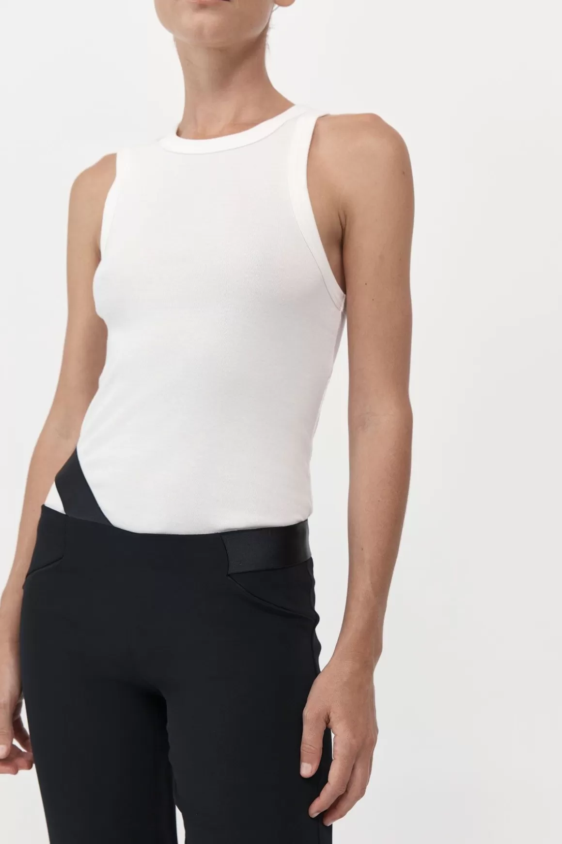 St. Agni Organic Cotton Asymmetric Tank - White