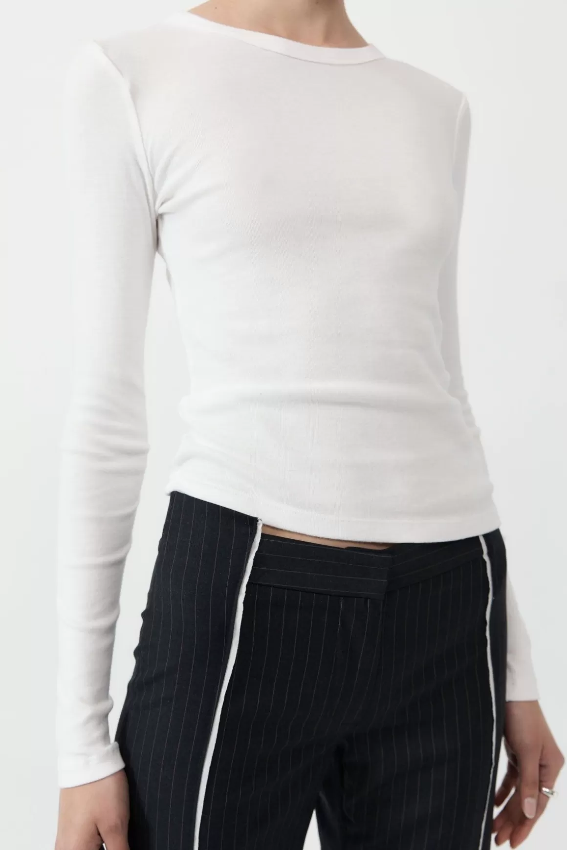 St. Agni Organic Cotton Long Sleeve Top - White