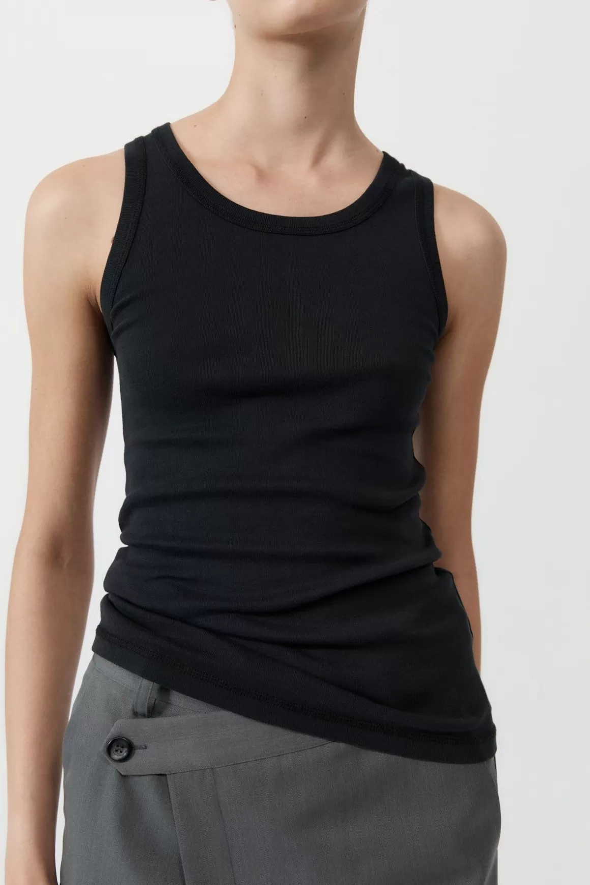 St. Agni Organic Cotton Singlet - Black