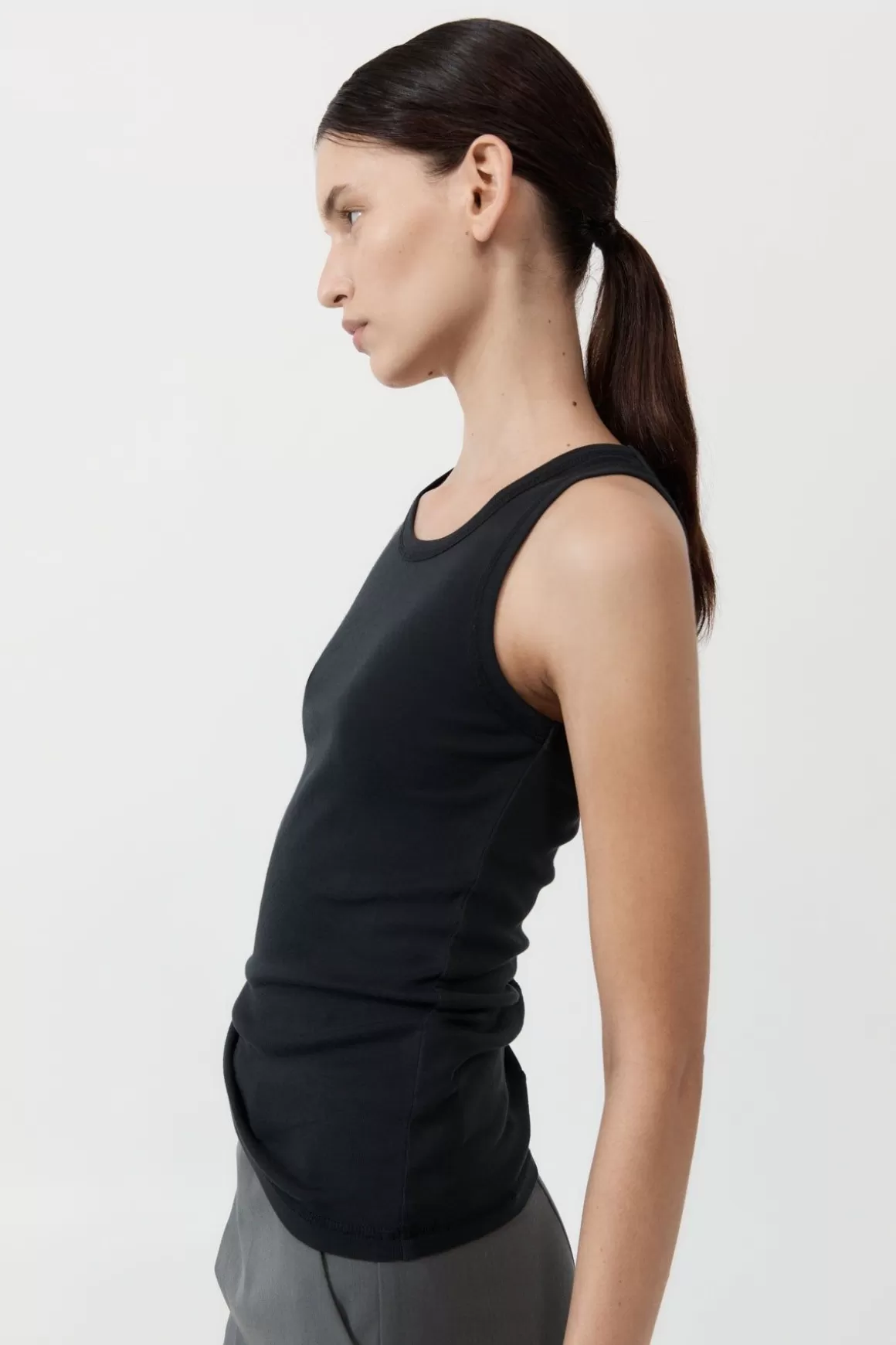 St. Agni Organic Cotton Singlet - Black