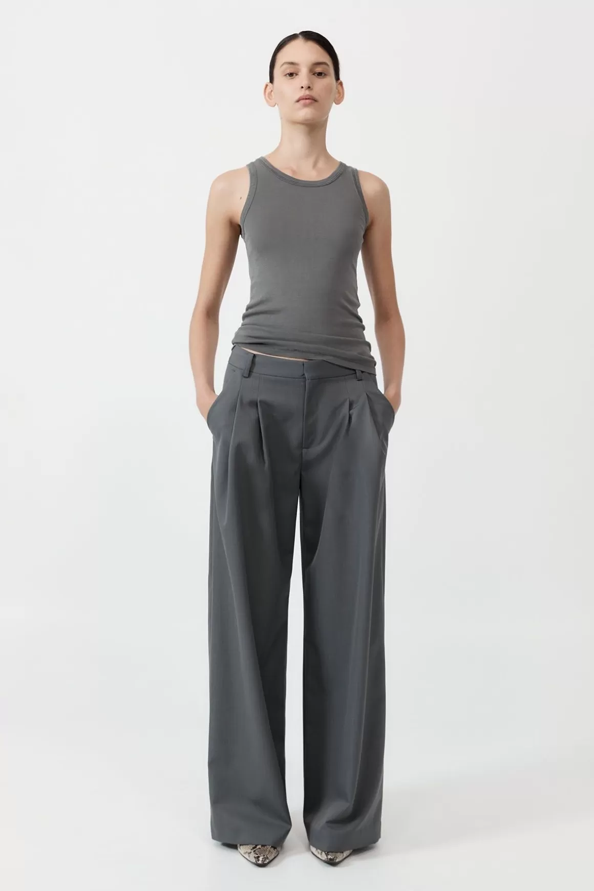 St. Agni Organic Cotton Singlet - Pewter Grey