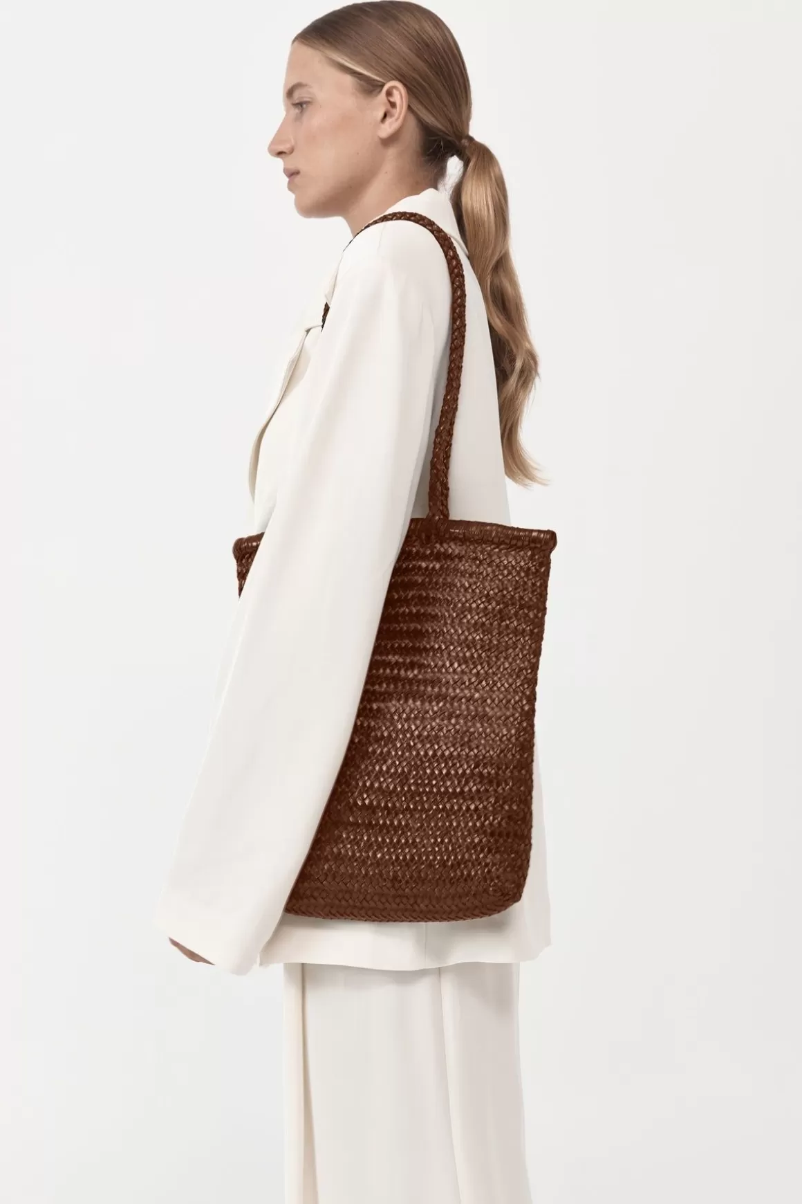 St. Agni PRE-ORDER: Bagu Woven Tote - Antique Tan