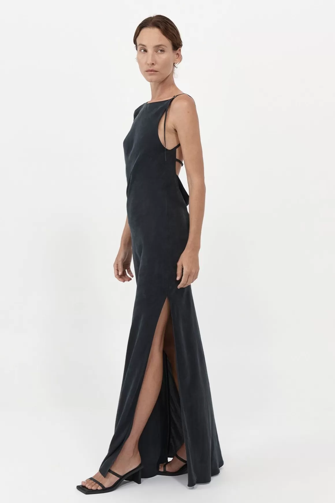 St. Agni PRE-ORDER: Sophia Drape Dress - Washed Black