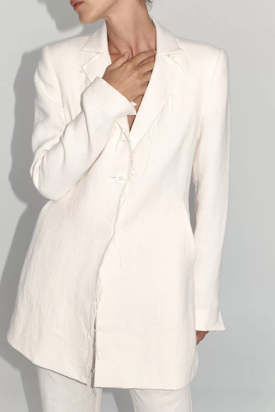 St. Agni Raw Edge Blazer - Ivory