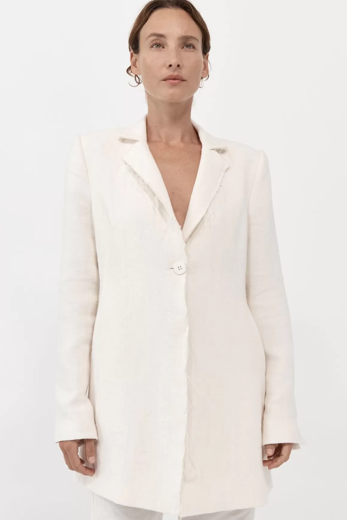 St. Agni Raw Edge Blazer - Ivory