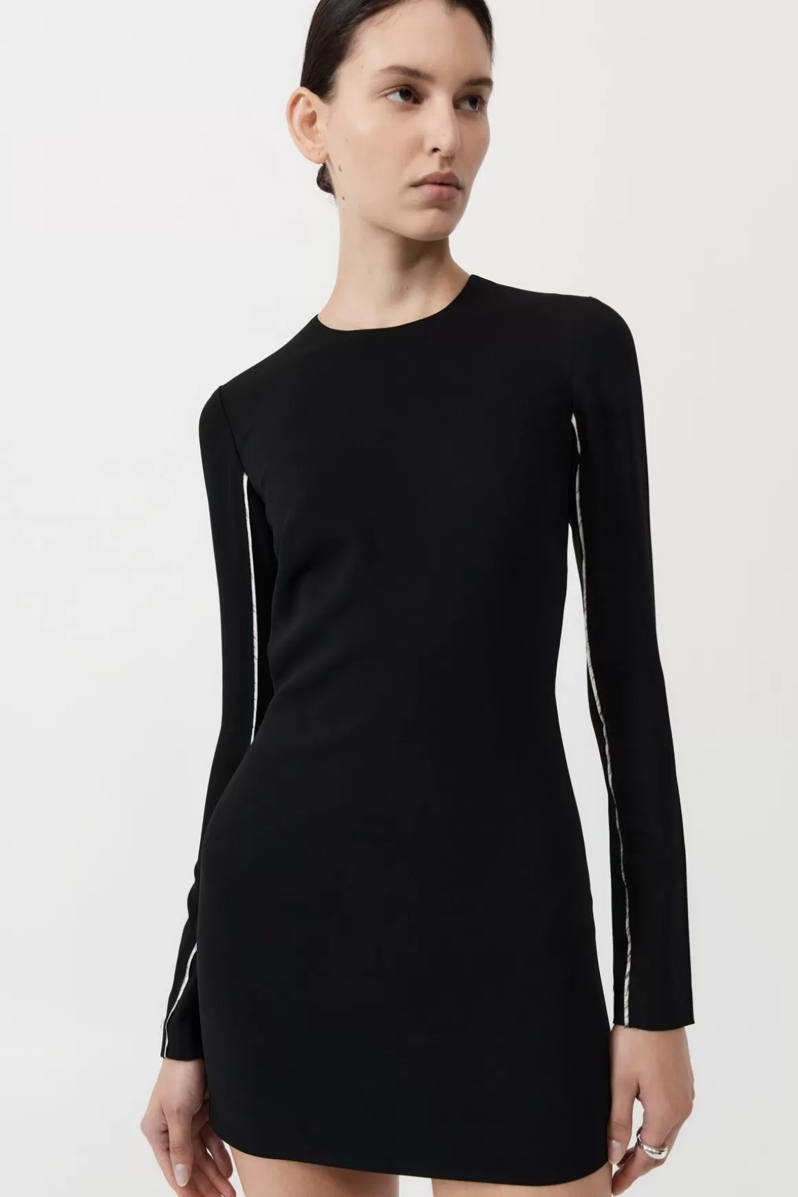 St. Agni Raw Edge Mini Dress - Black