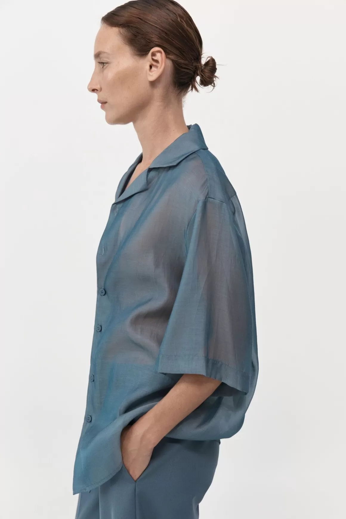 St. Agni Relaxed Collar Shirt - Slate