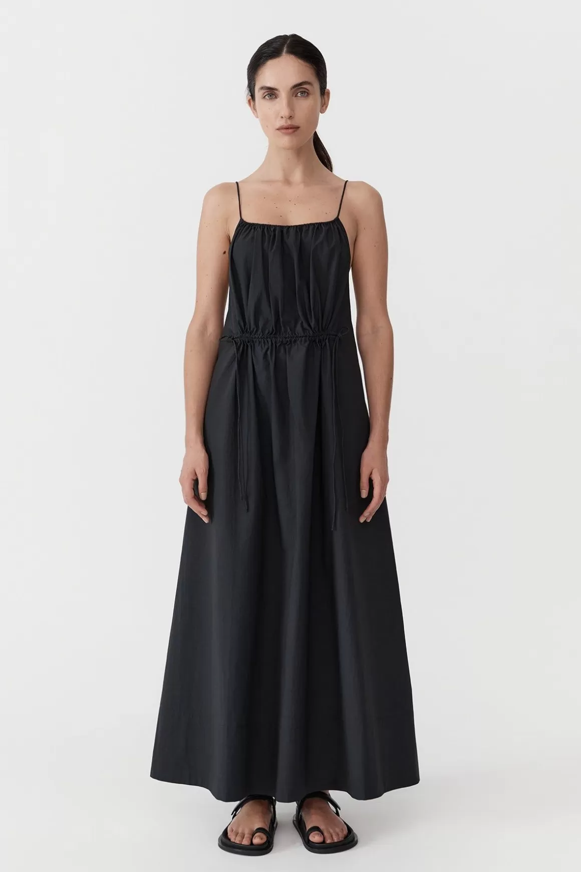 St. Agni Relaxed Drawstring Dress - Black