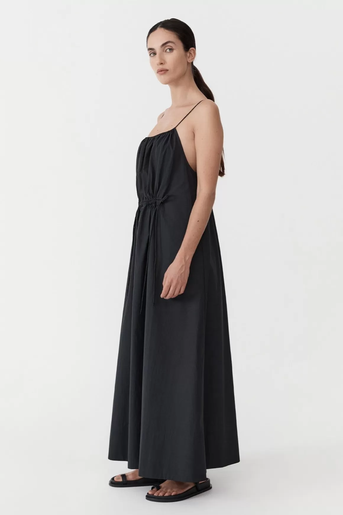 St. Agni Relaxed Drawstring Dress - Black