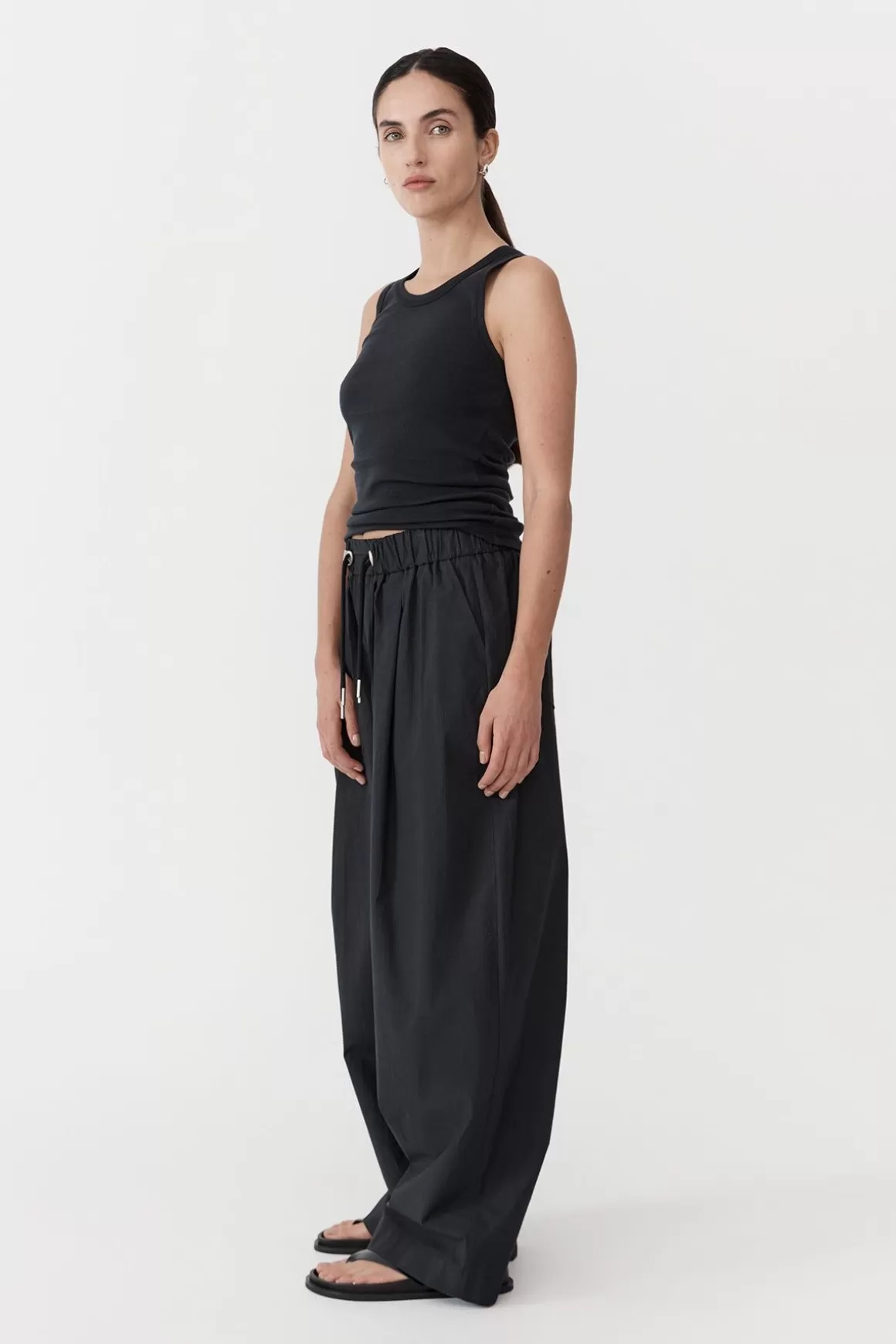 St. Agni Relaxed Drawstring Pants - Black