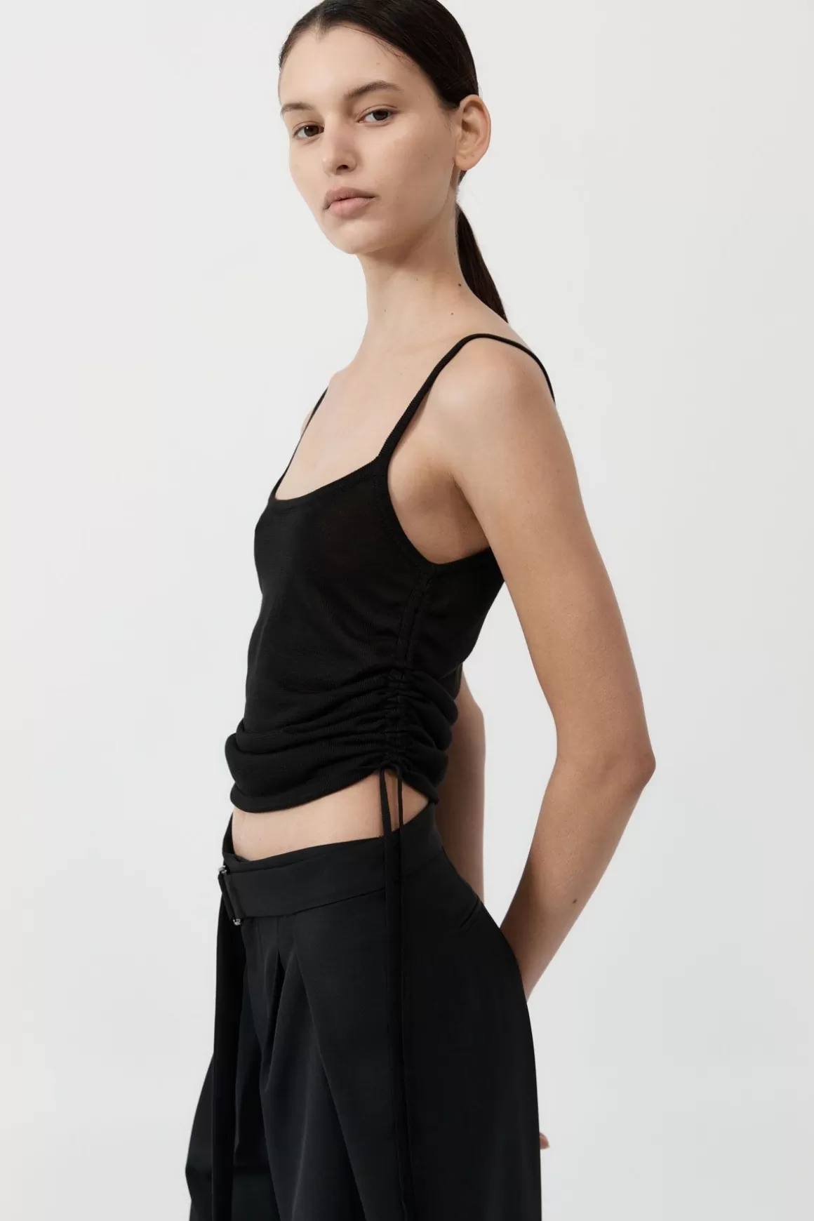 St. Agni Ruched Tank - Black