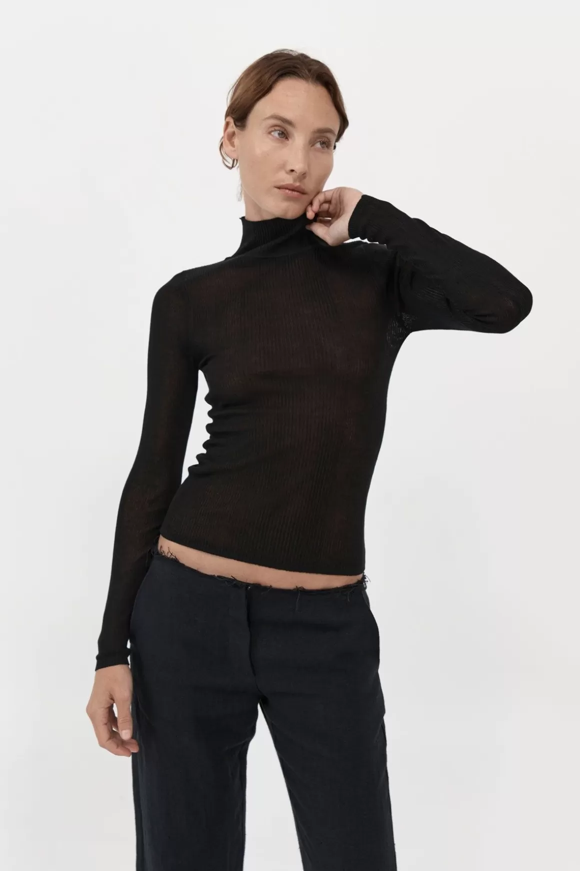 St. Agni Second Skin Knit Top - Black