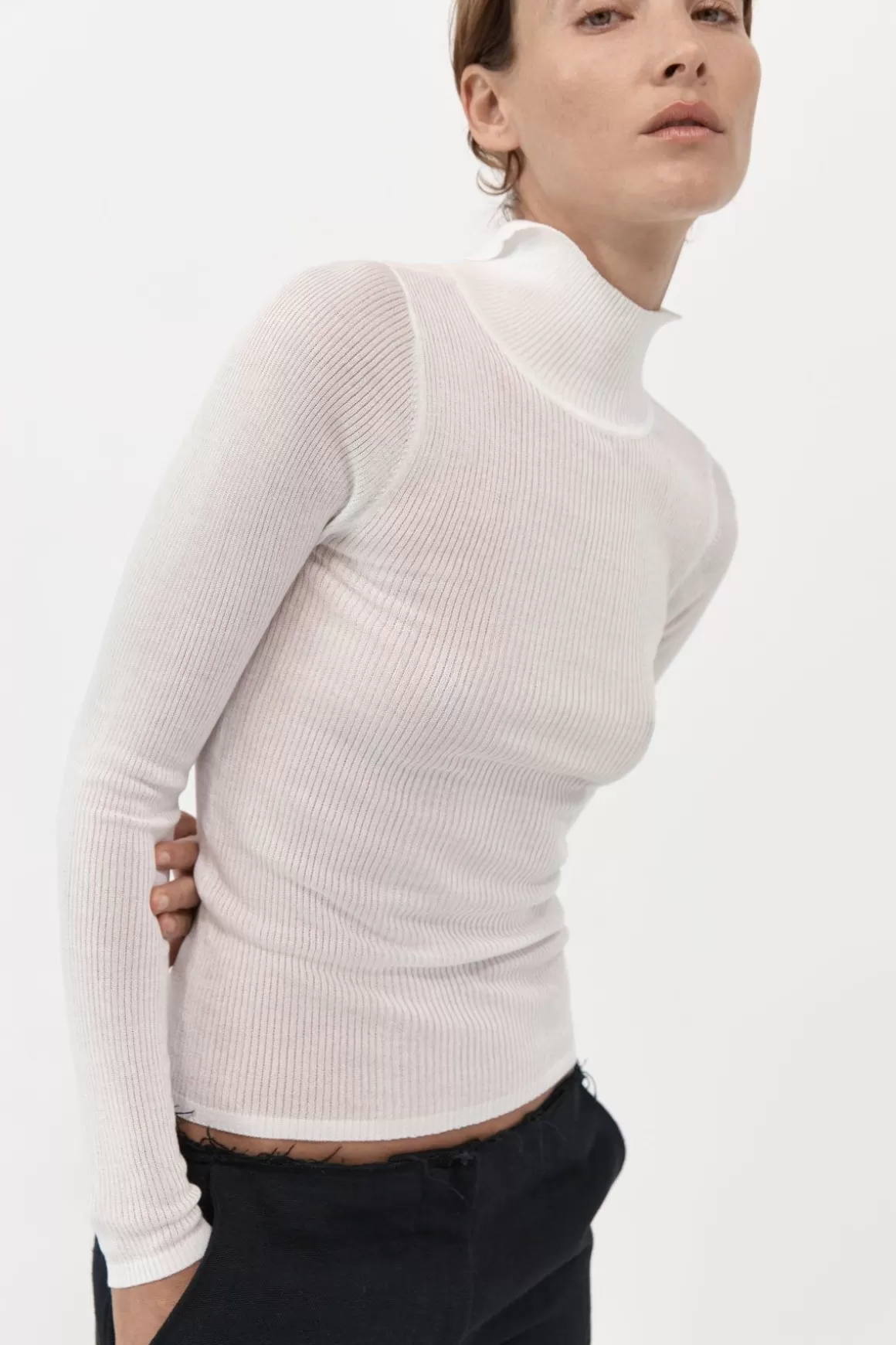 St. Agni Second Skin Knit Top - White