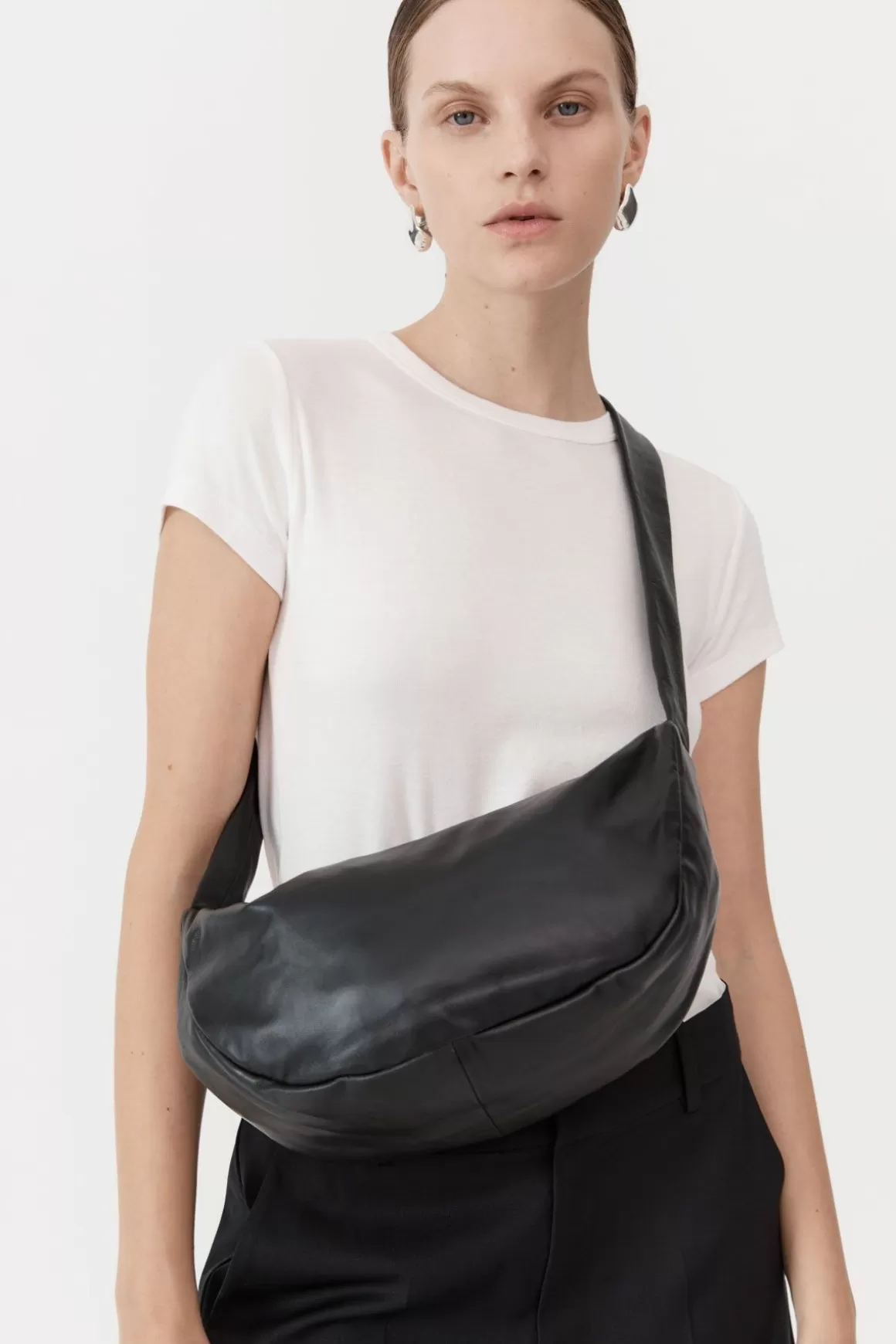 St. Agni Soft Crescent Bag - Black