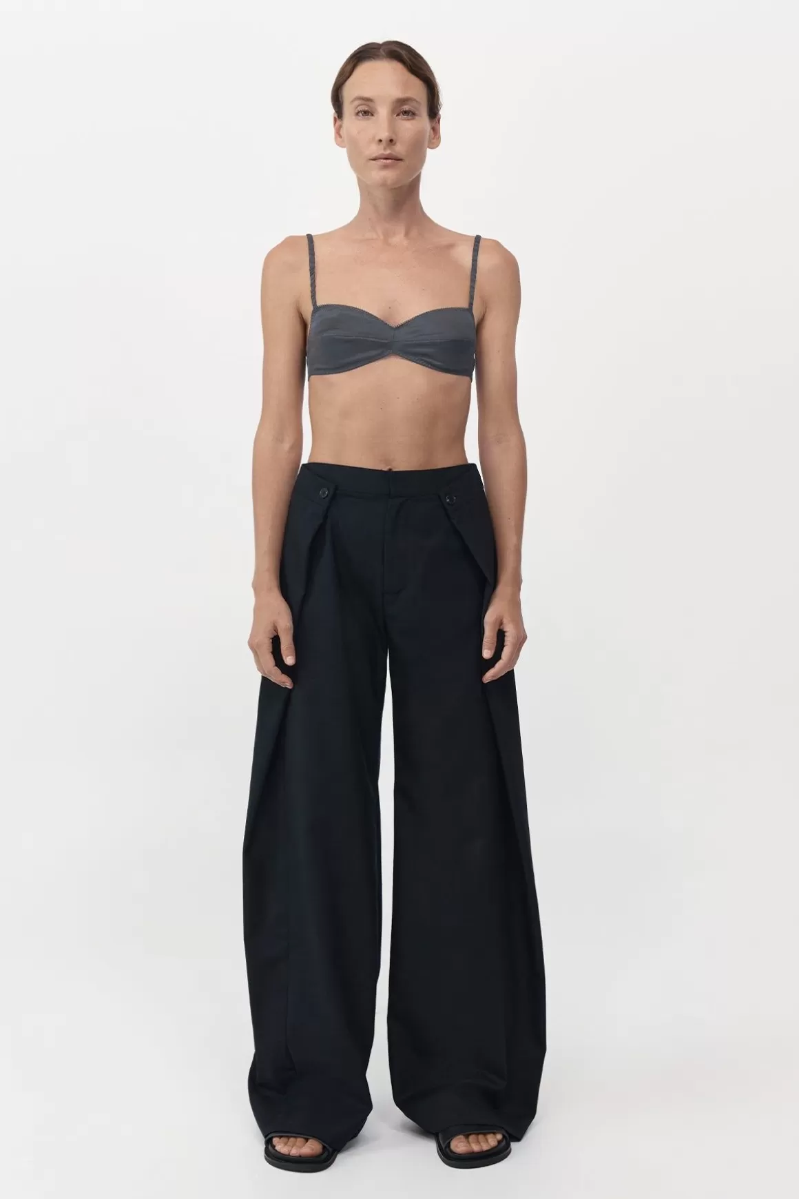 St. Agni Soft Silk Bralette - Washed Black